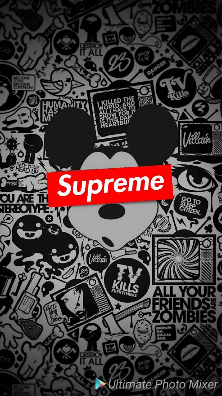 Mickey Mouse Supreme Iphone Wallpapers Top Free Mickey Mouse Supreme Iphone Backgrounds Wallpaperaccess