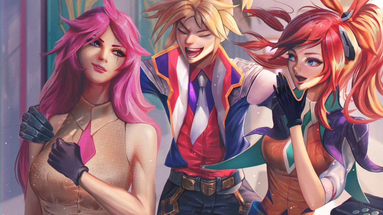 1600x900 wallpaper Lux, Katarina, Fan Art