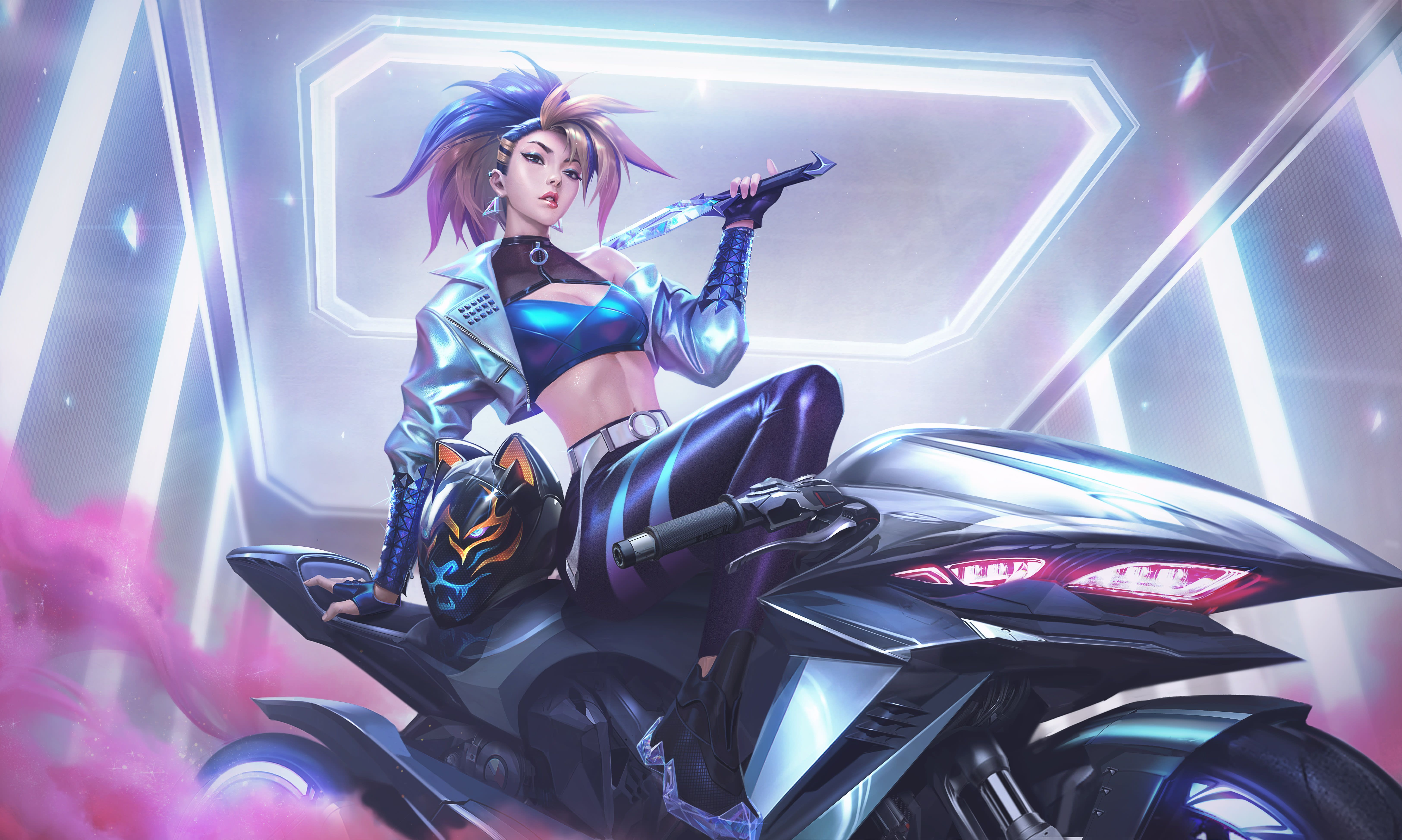 6500x3895 KDA Akali Wallpaper 4K, Fan Art, League