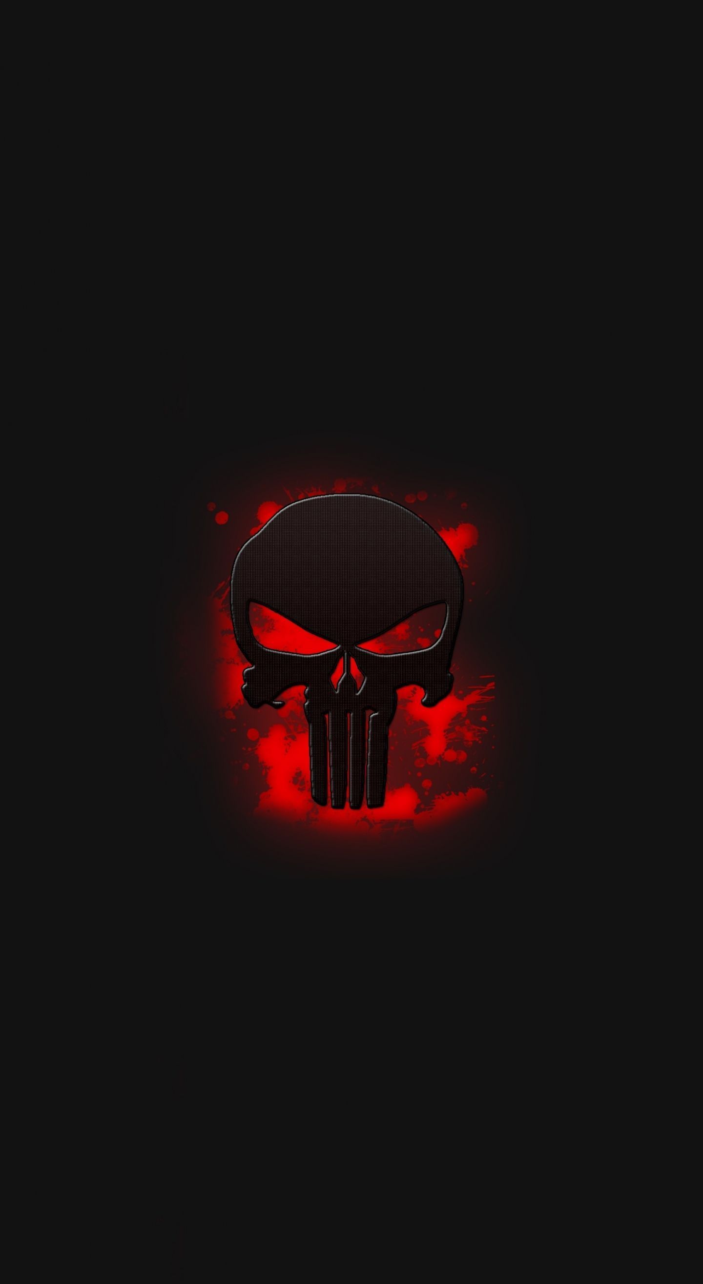 1440x2630 punisher, skull, logo, art