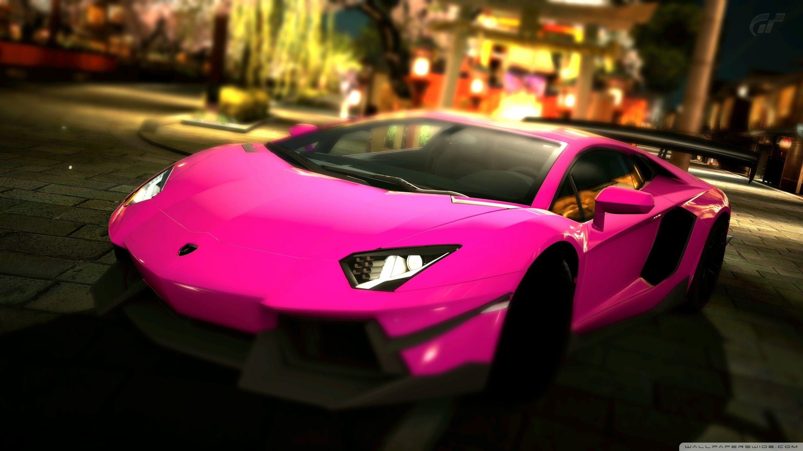 2560x1440 Hình nền Lamborghini màu hồng