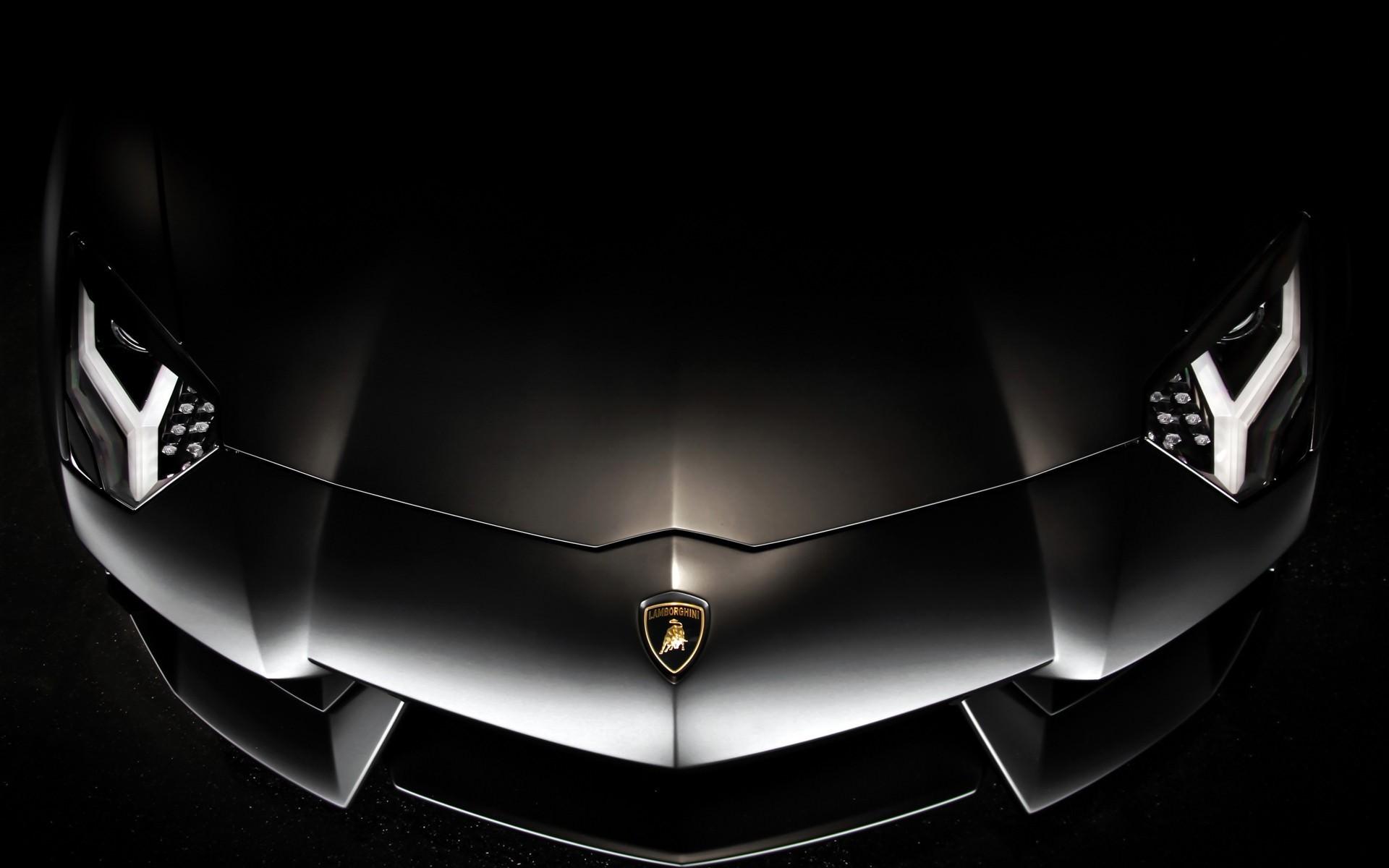 1920x1200 Lamborghini Black Front Face Aventador Hình nền Wallpap