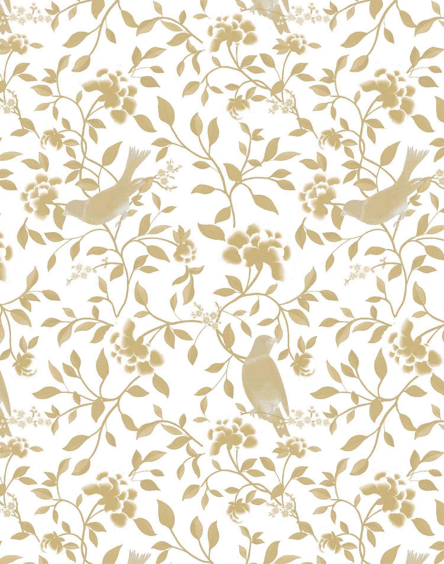 white and gold wallpaper