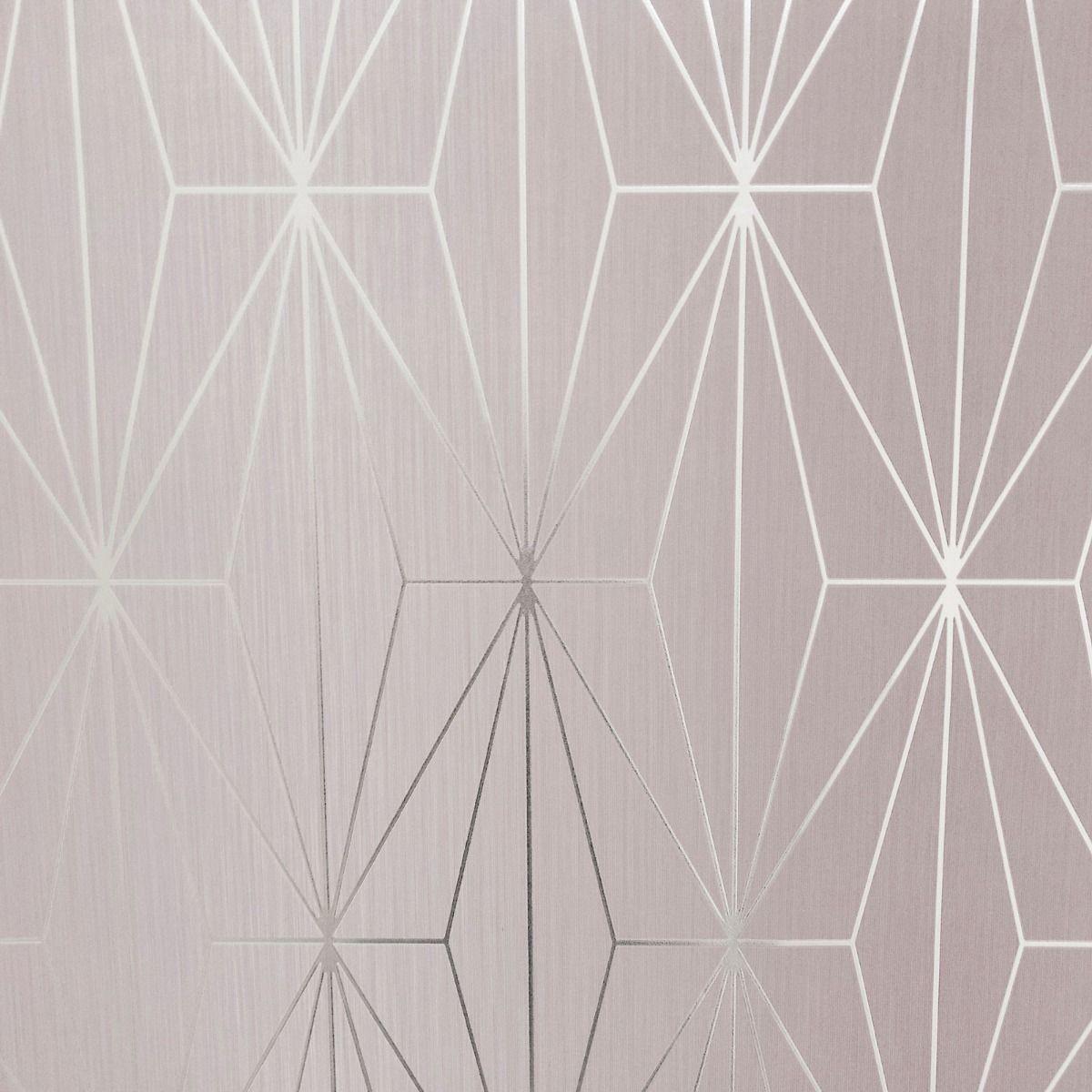 Pink and grey thick stripes striped wallpaper  TenStickers