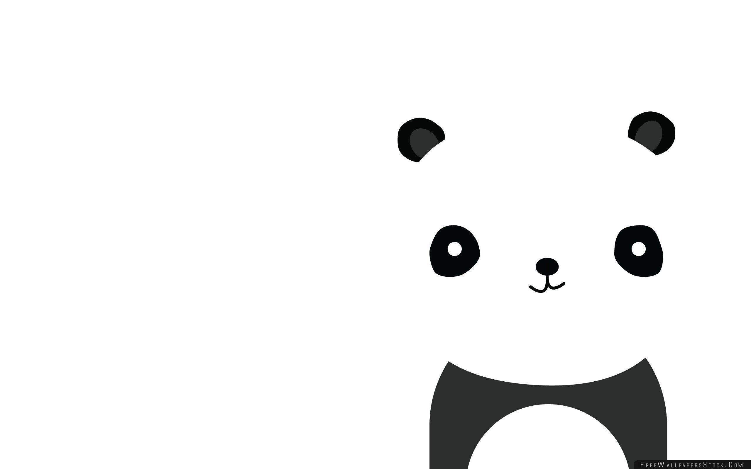 2560x1600 Panda Smile White Black Minimalist Wallpaper