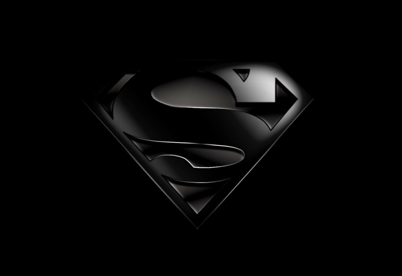 1385x950 Black Superman Logo Wallpaper