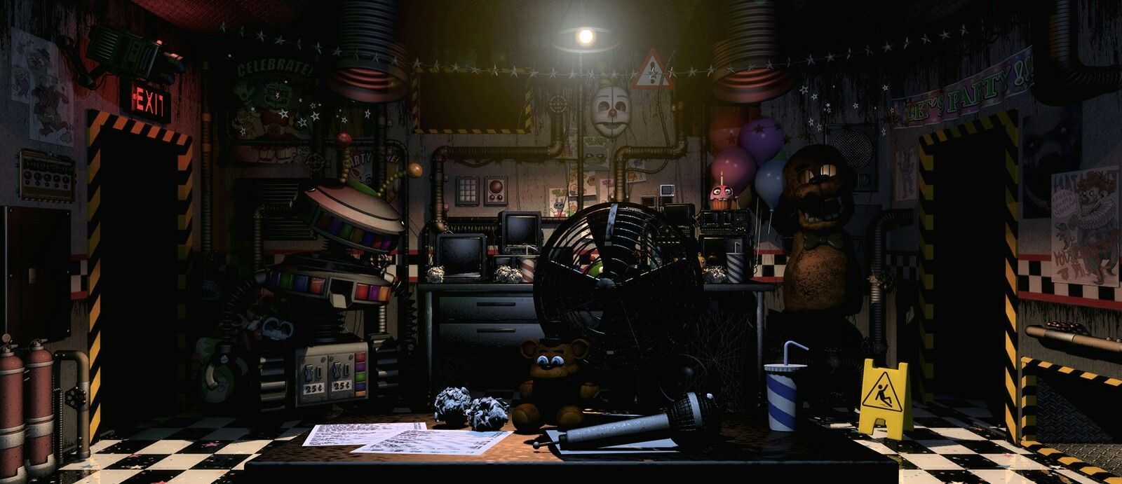 1600x691 Fnaf drawings, Fnaf wallpaper
