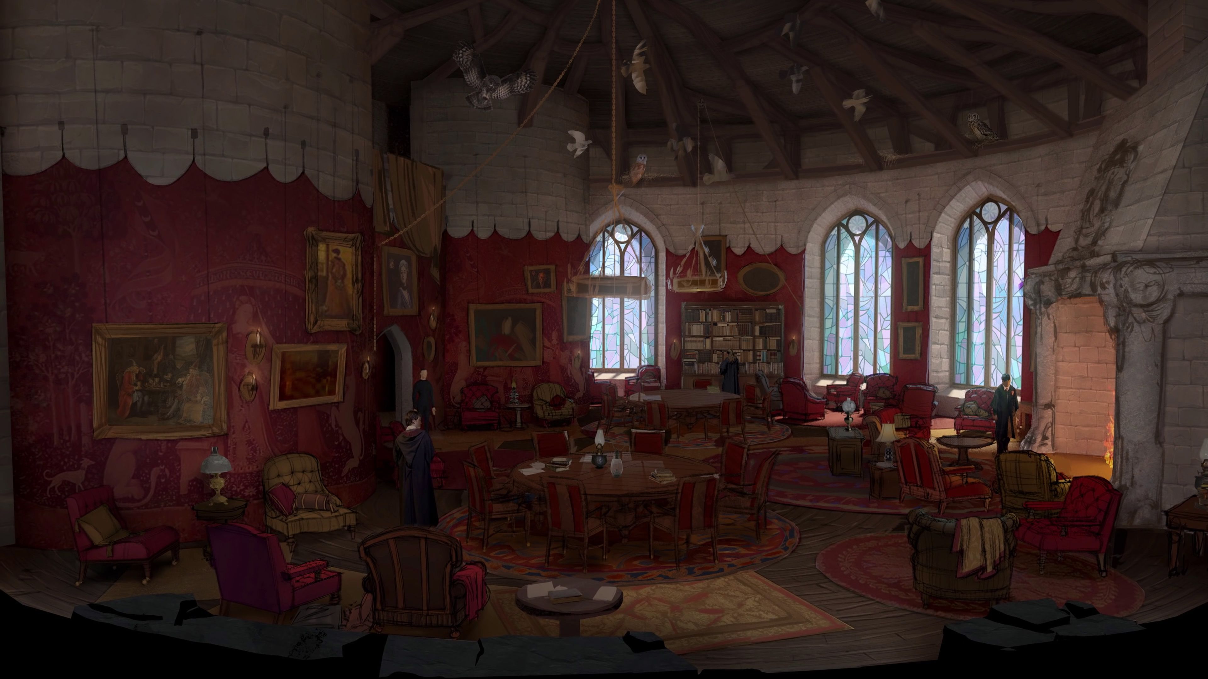3840x2160 Concept Art: Gryffindor Common Room