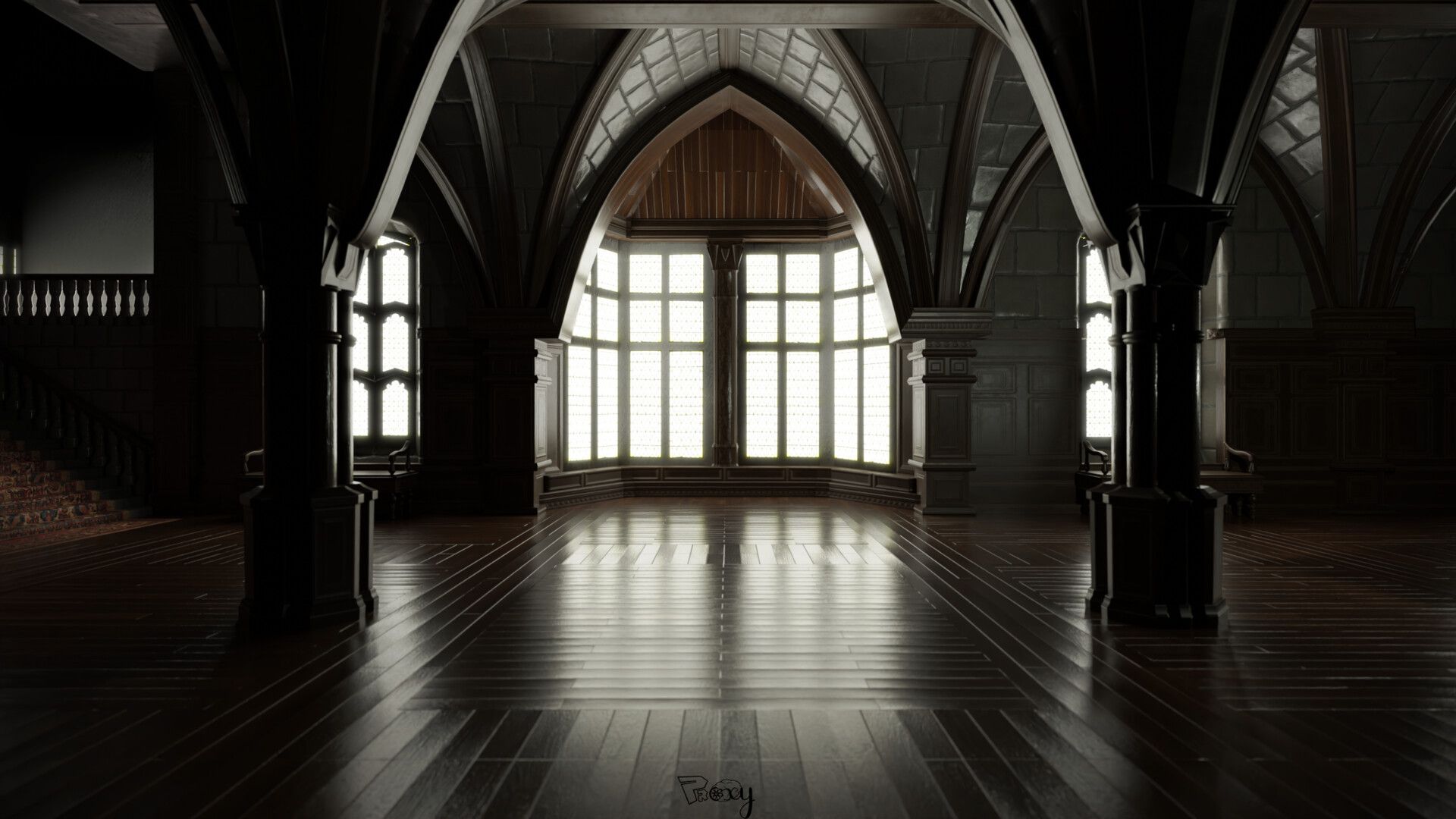 1920x1080 Hogwarts' Corridor / End