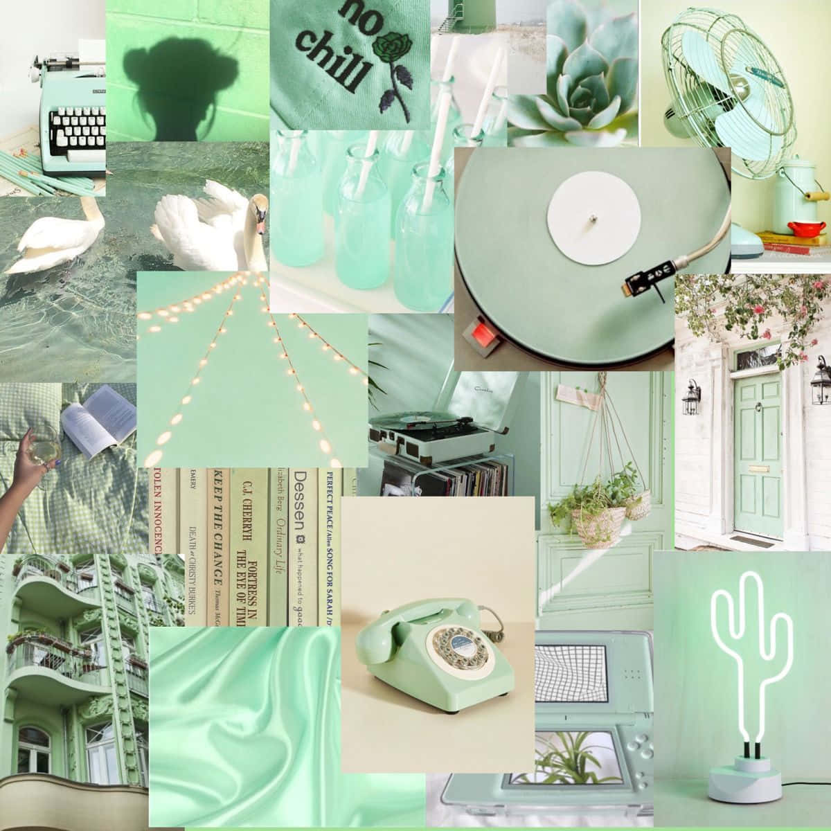 1200x1200 Download Aesthetic Collage Light Green