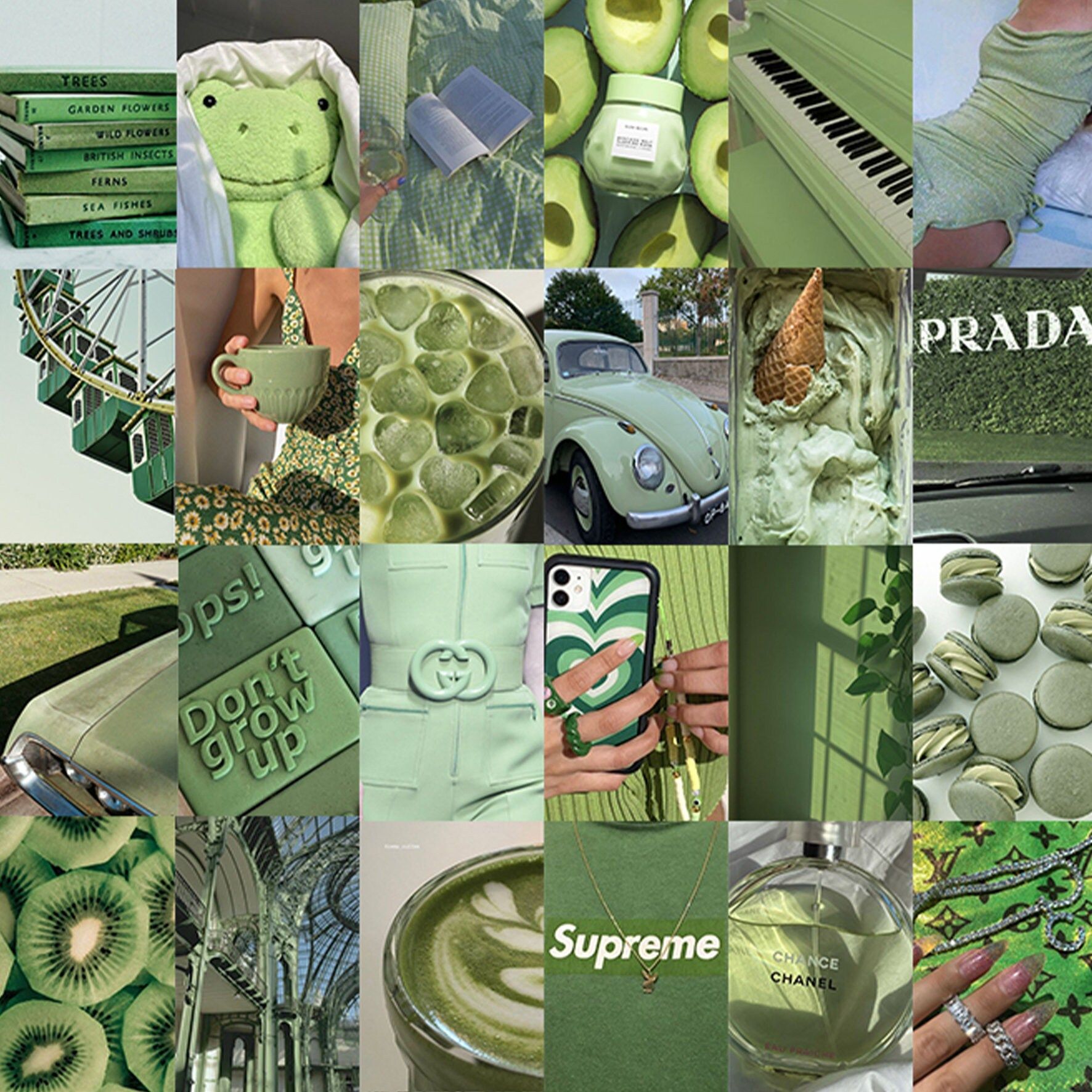 Light Green Collage Wallpapers Top Free Light Green Collage