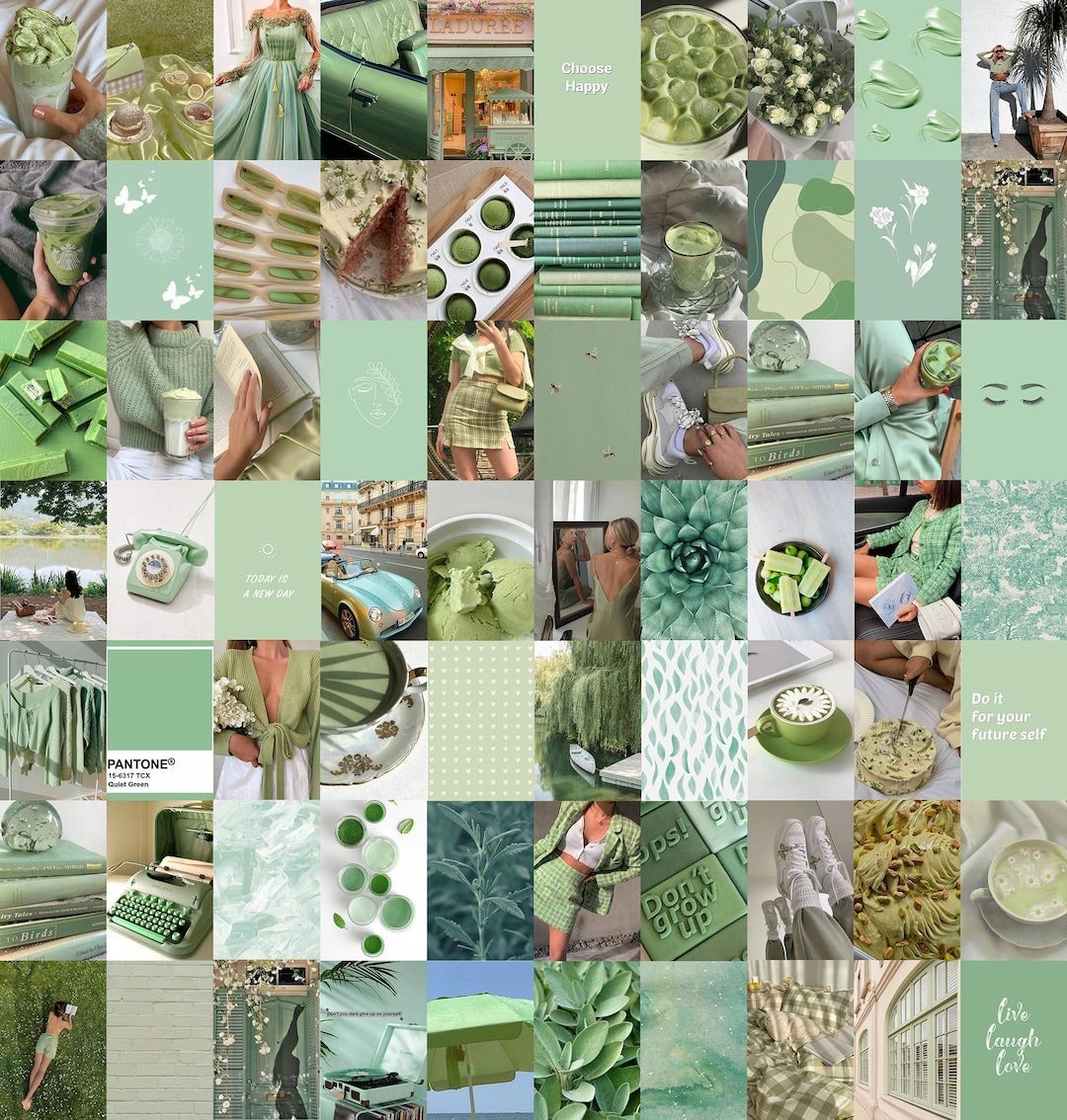 Light Green Collage Wallpapers - Top Free Light Green Collage ...