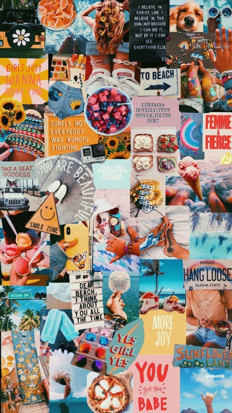Beach collage Poster for Sale by teencostickers  Redbubble