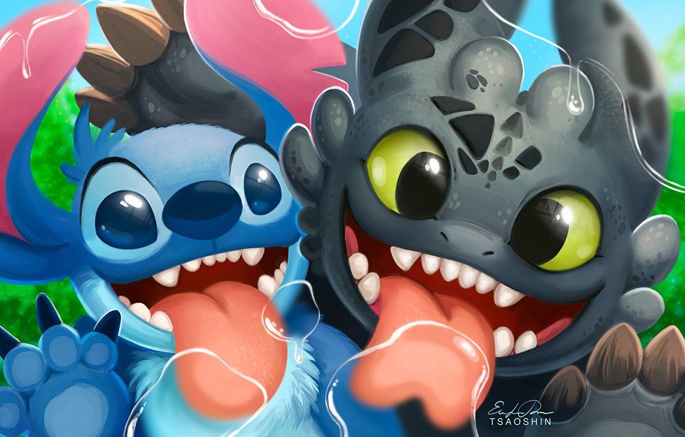 1332x850 Photo Wallpaper Kawaii, Alien, Cartoon, Crossover