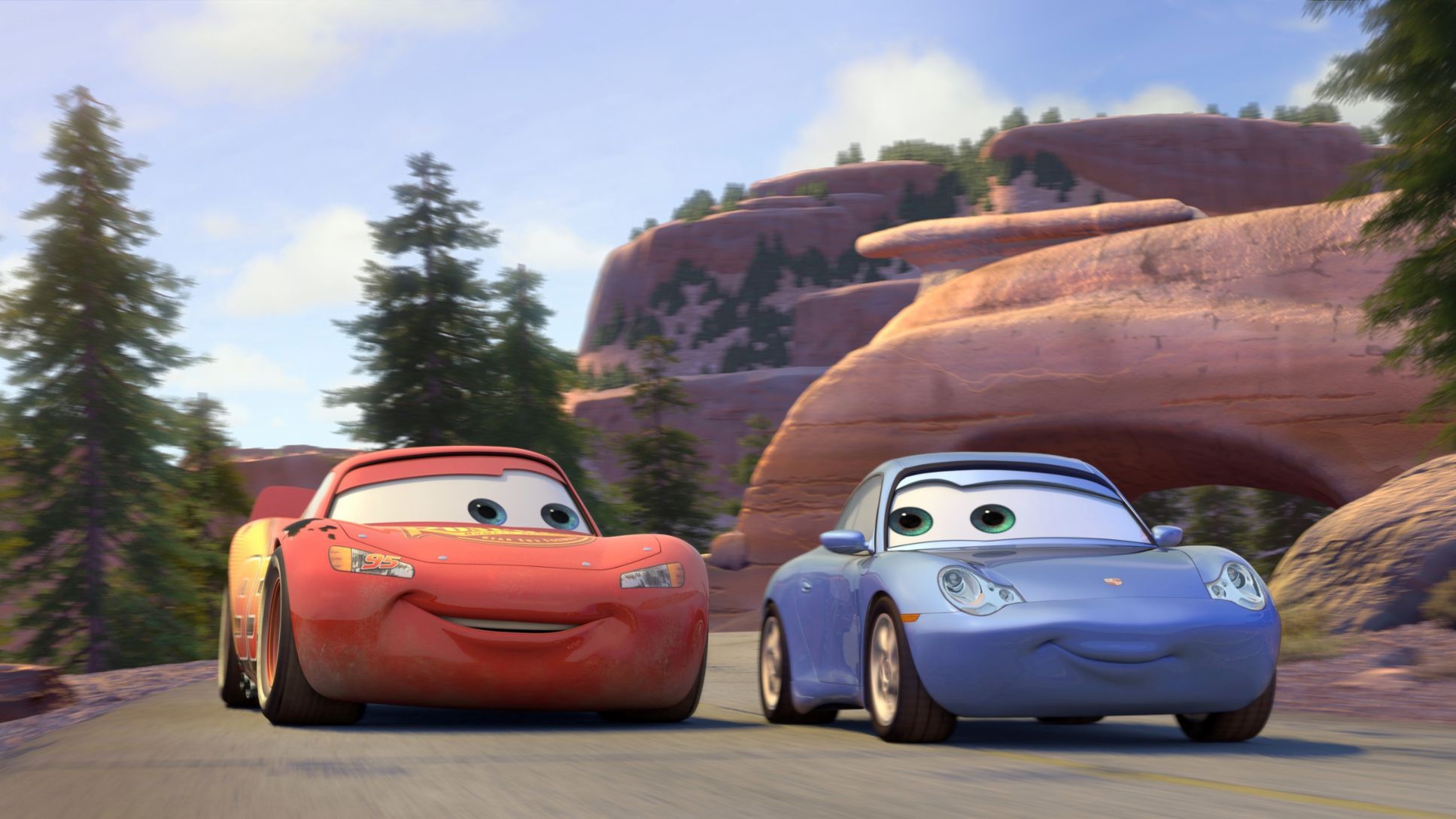 1935x1089 Sally Carrera and Lightning McQueen to