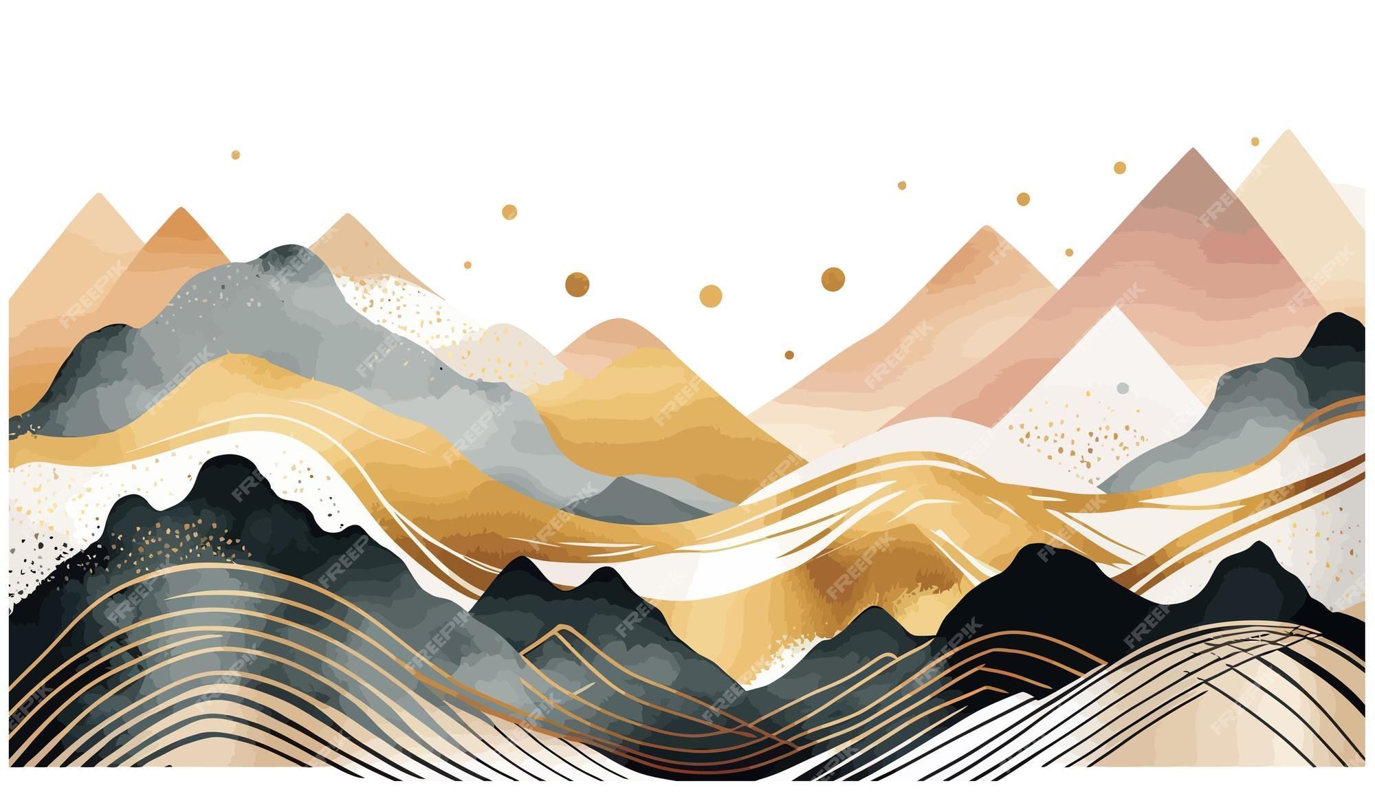 2000x1152 Vector. Landscape wallpaper design