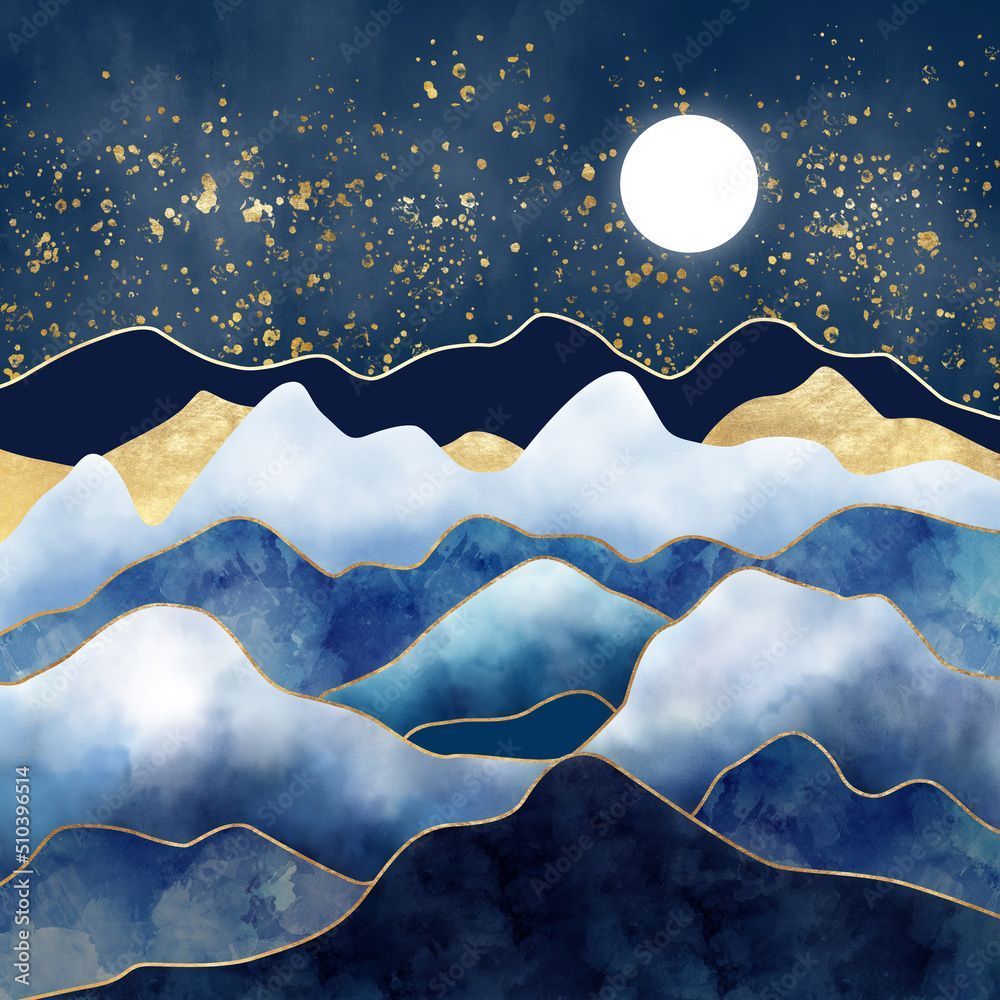 1000x1000 Gold mountain wallpaper design