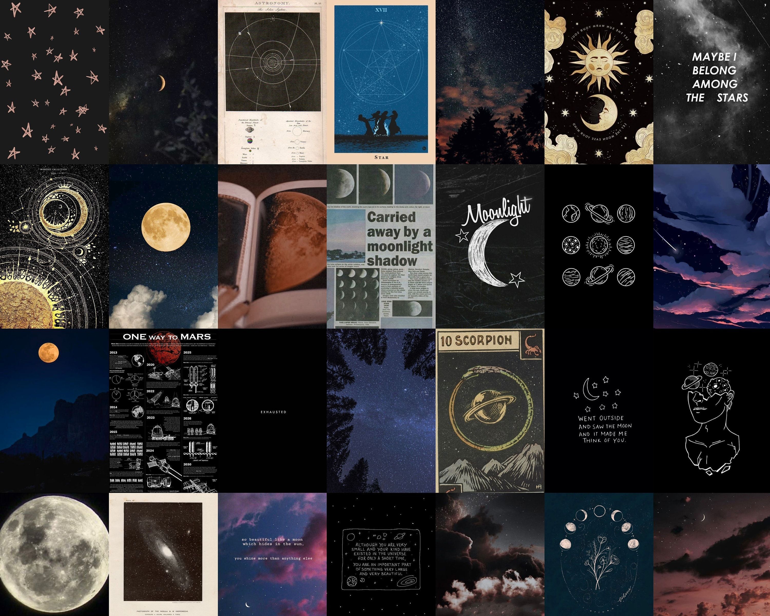 3000x2401 Moonlight Aesthetic Wall Collage Kit