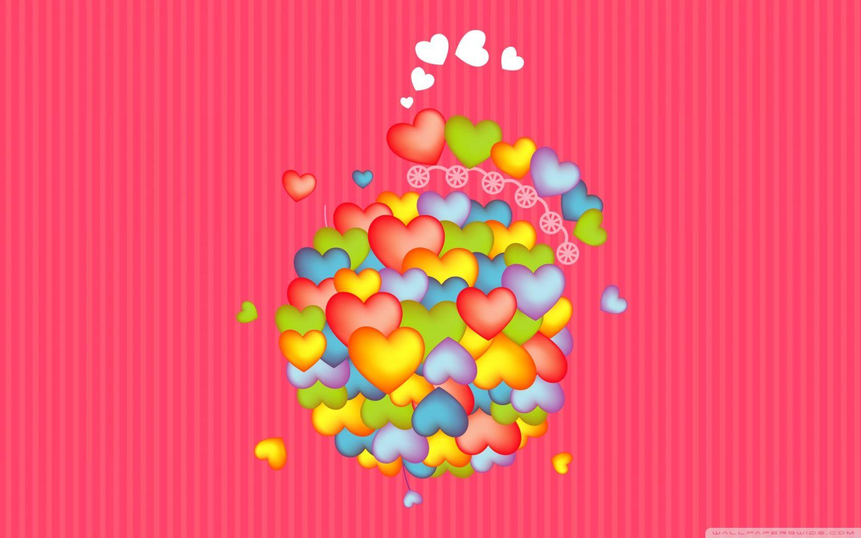 1680x1050 Colorful heart wallpaper Gallery