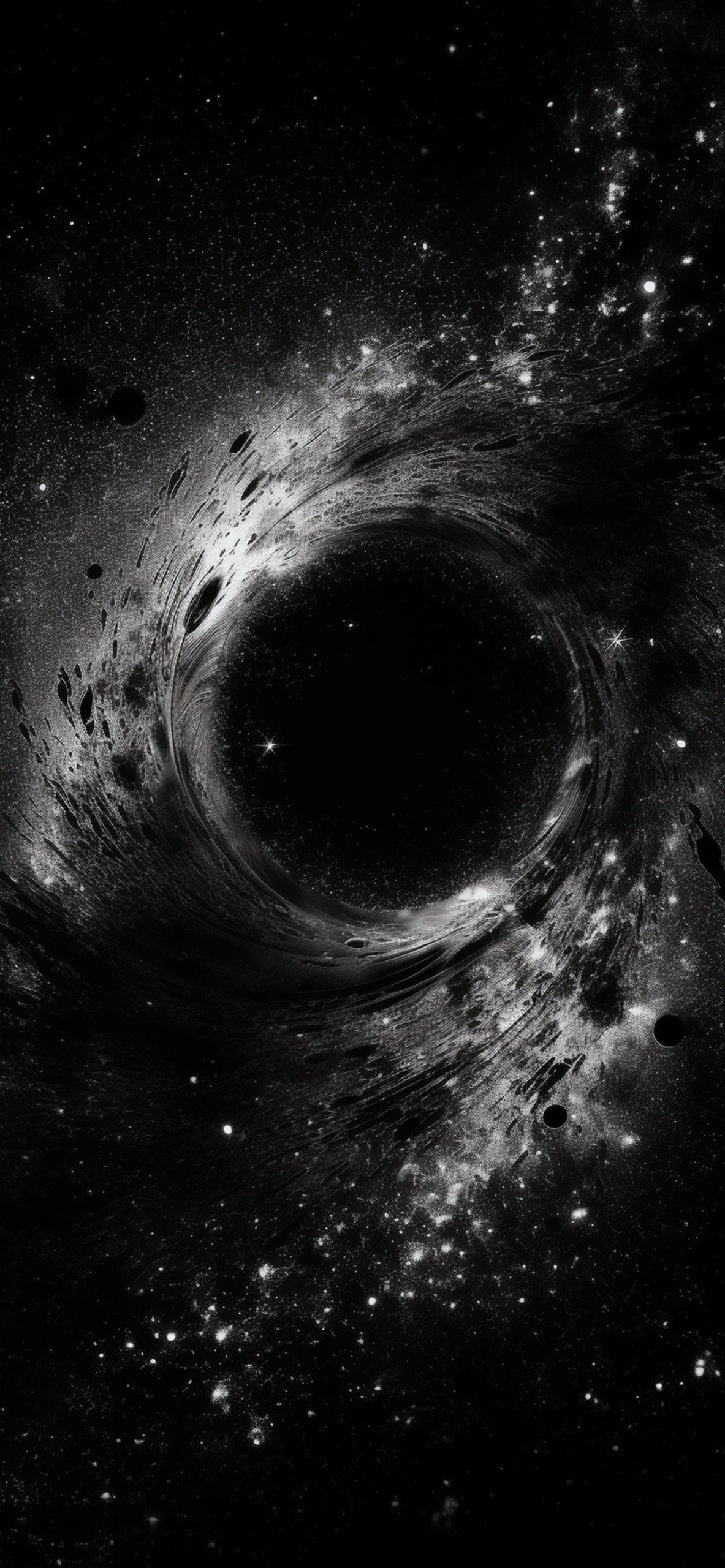 1183x2560 Black Hole Aesthetic Wallpaper