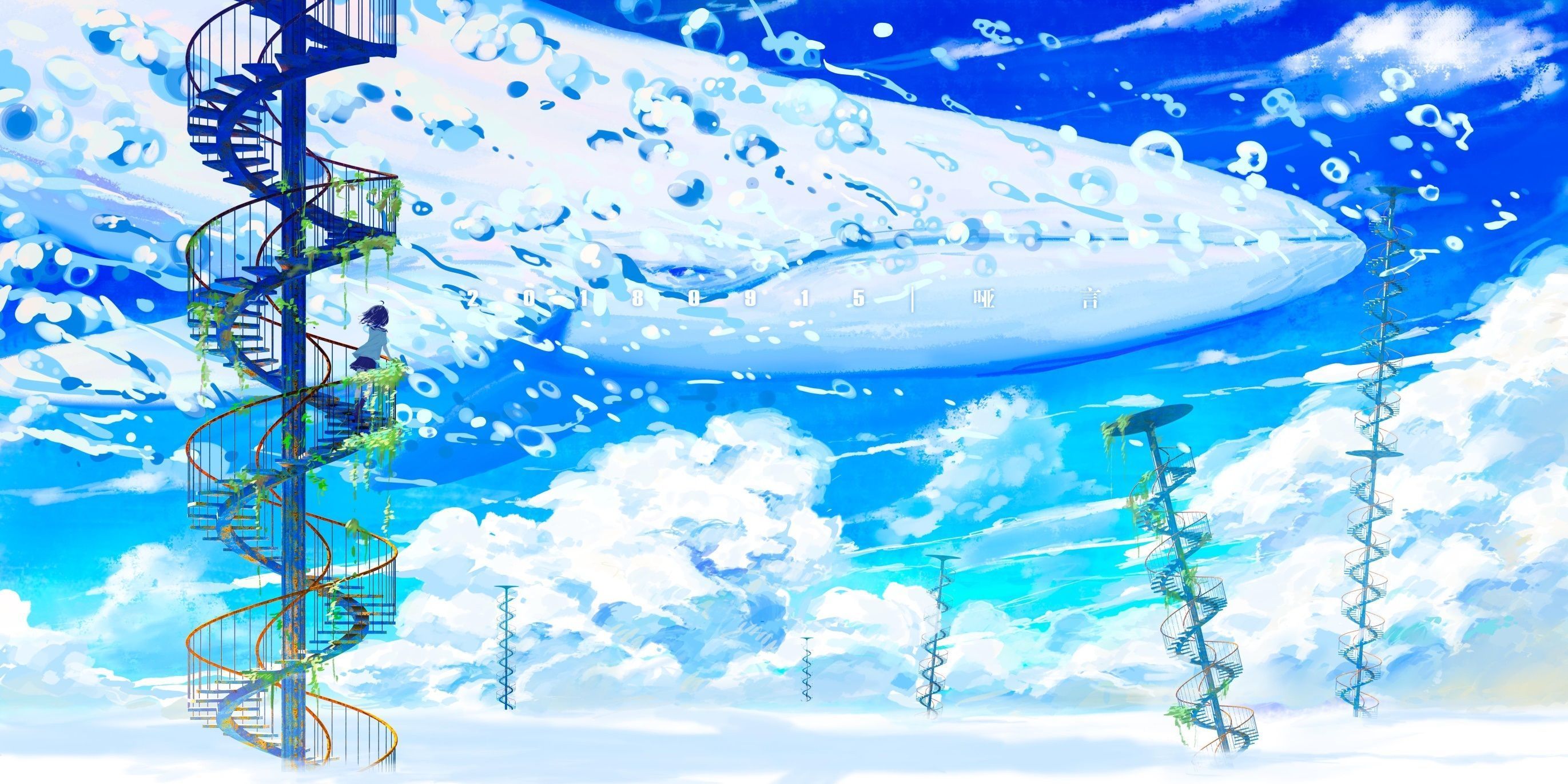 2742x1371 Anime Animal HD Wallpaper by 哑言