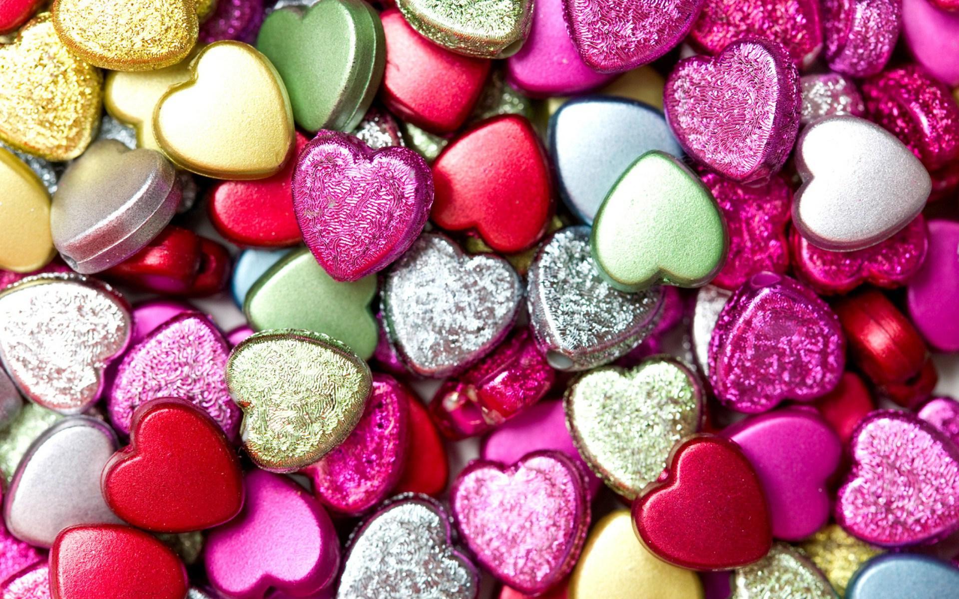 1920x1200 Colorful Hearts Wallpaper