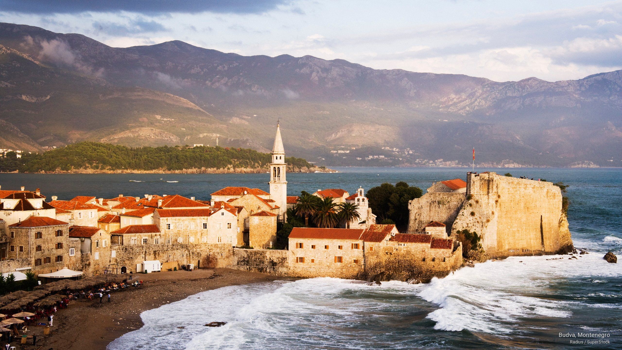 2560x1440 HD wallpaper: Budva, Montenegro, Europe