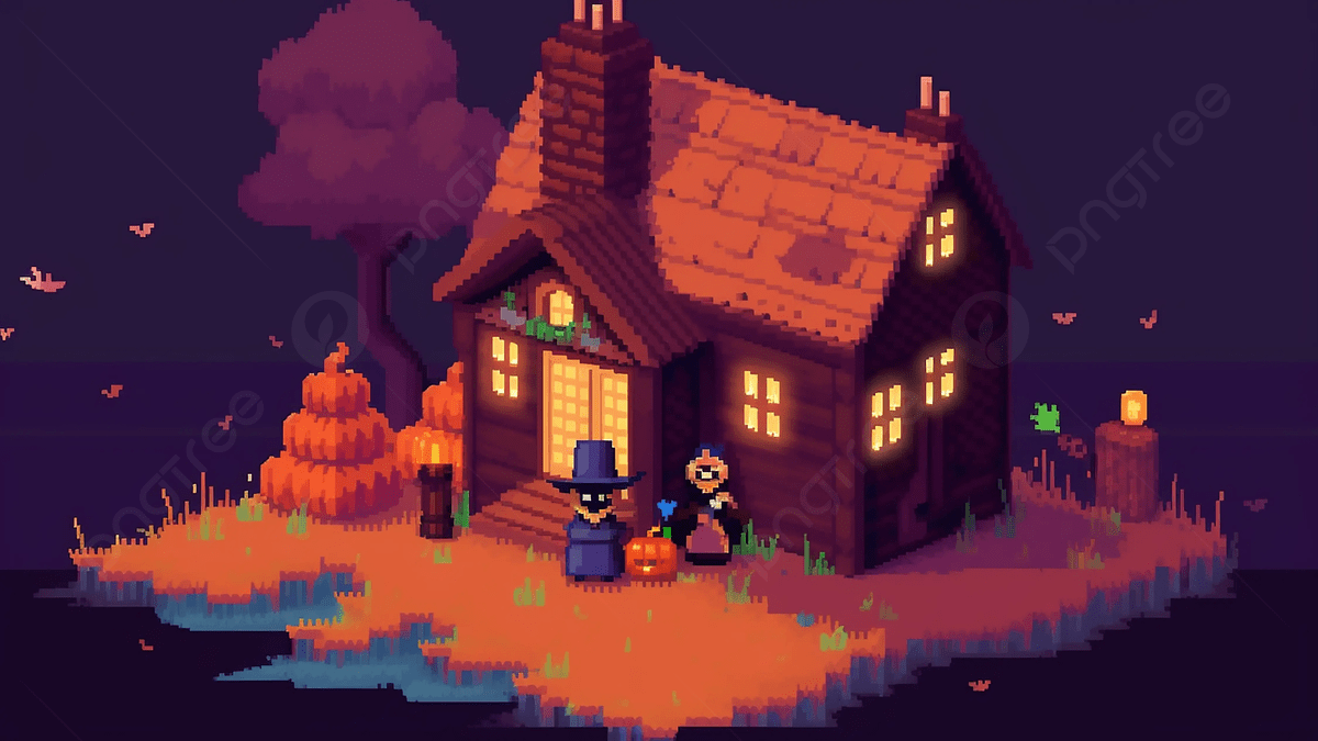1200x675 Halloween Minecraft Background, Pixel