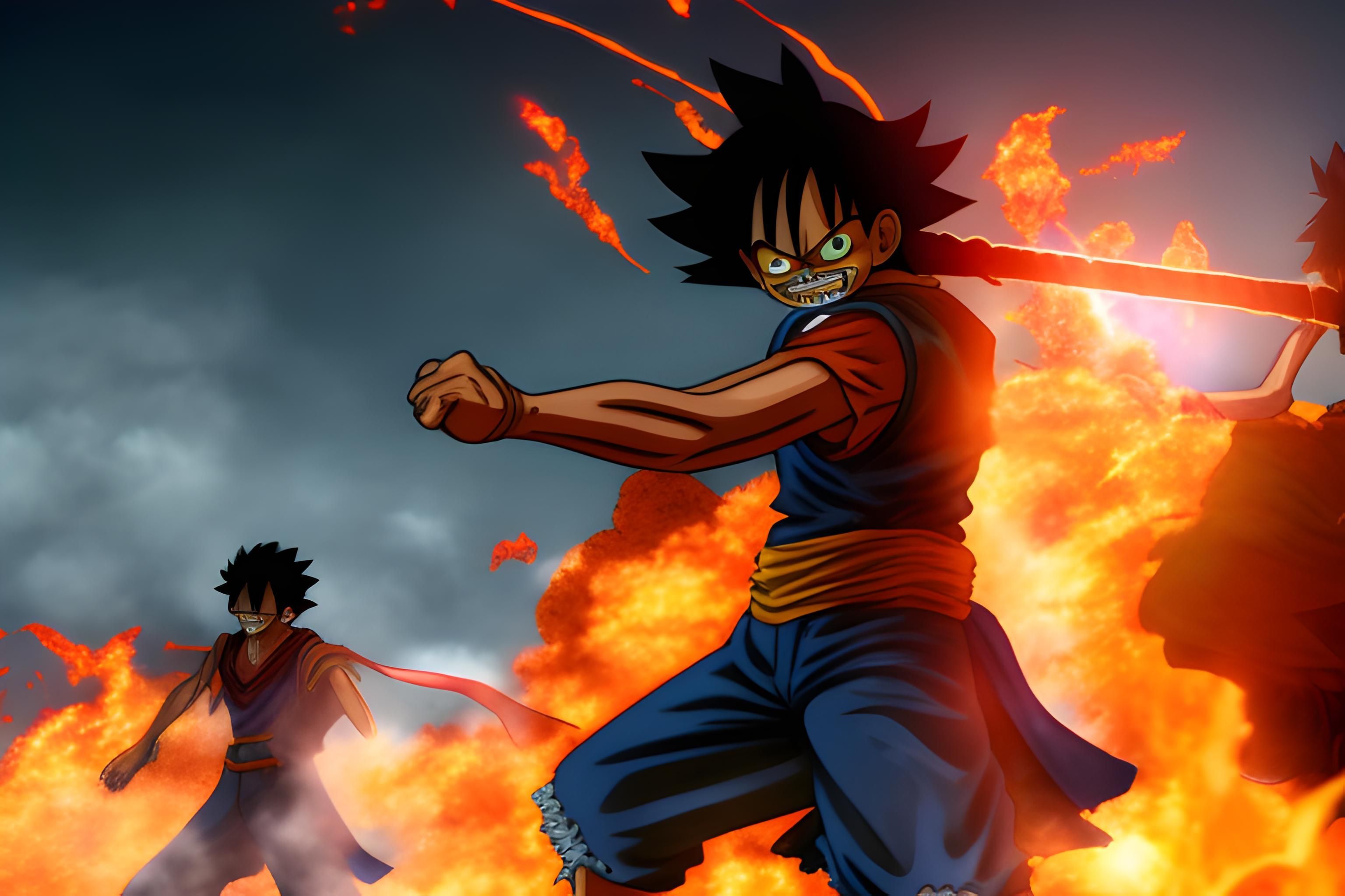 3072x2048 Goku on the Mordor battlefield