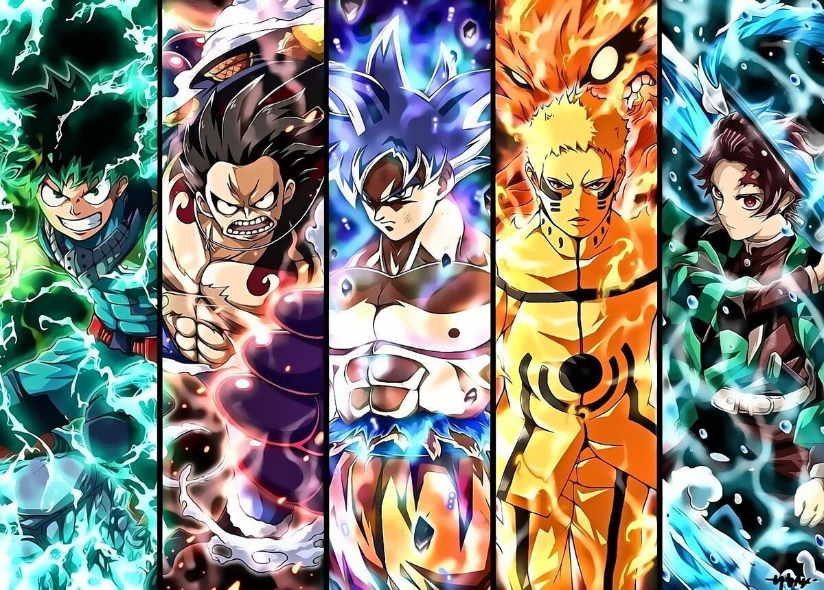1200x860 Anime Collage Poster Original Art Izuku