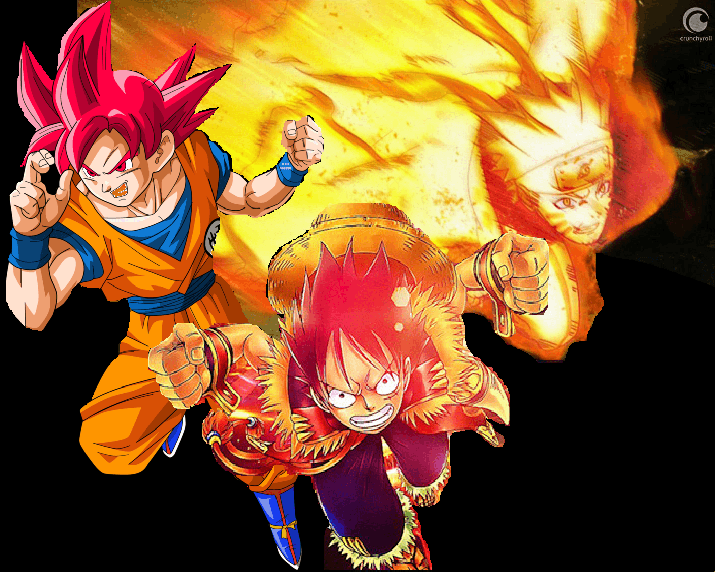 1424x1140 Naruto Luffy Goku Wallpaper