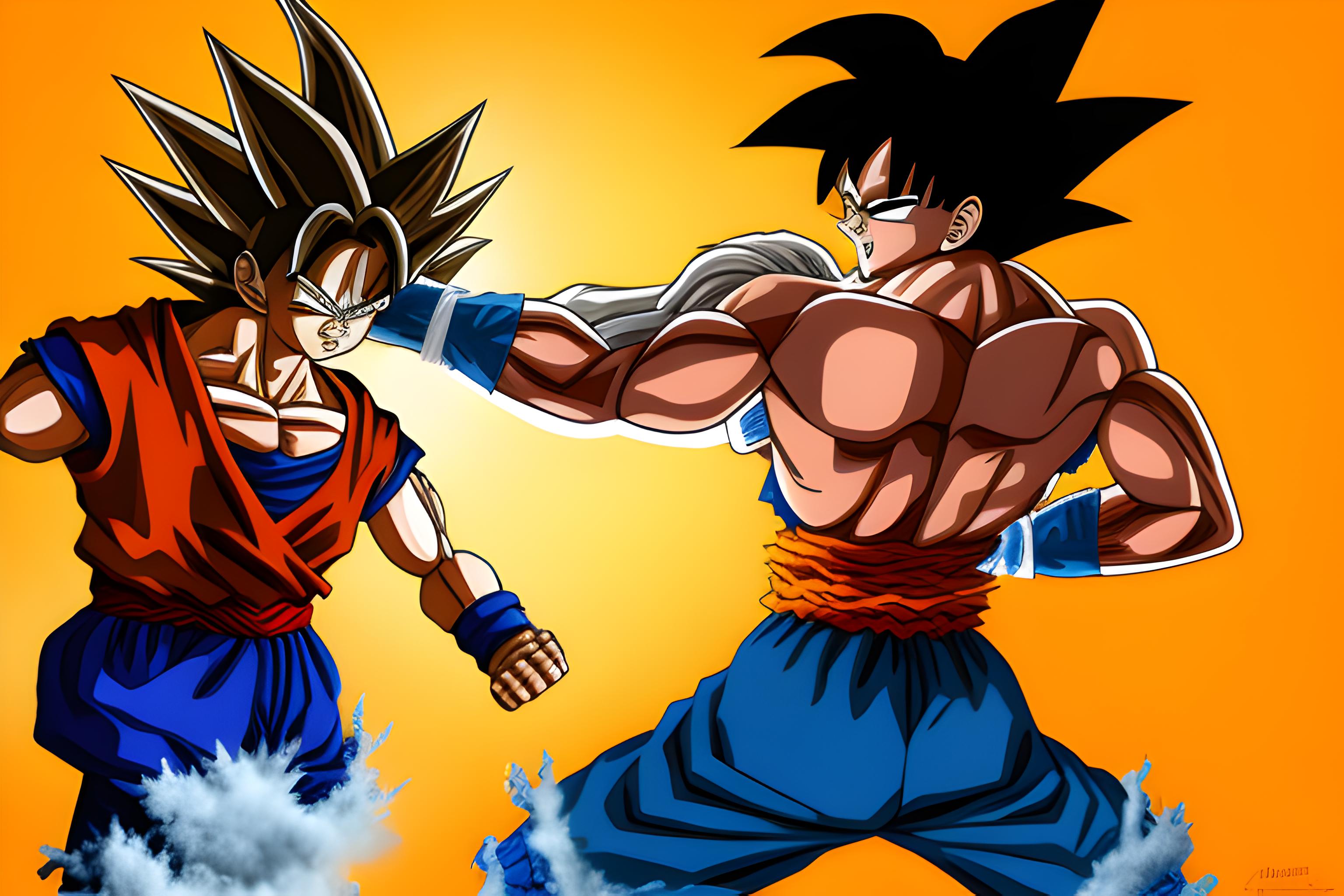 3072x2048 Goku fighting against Luffy