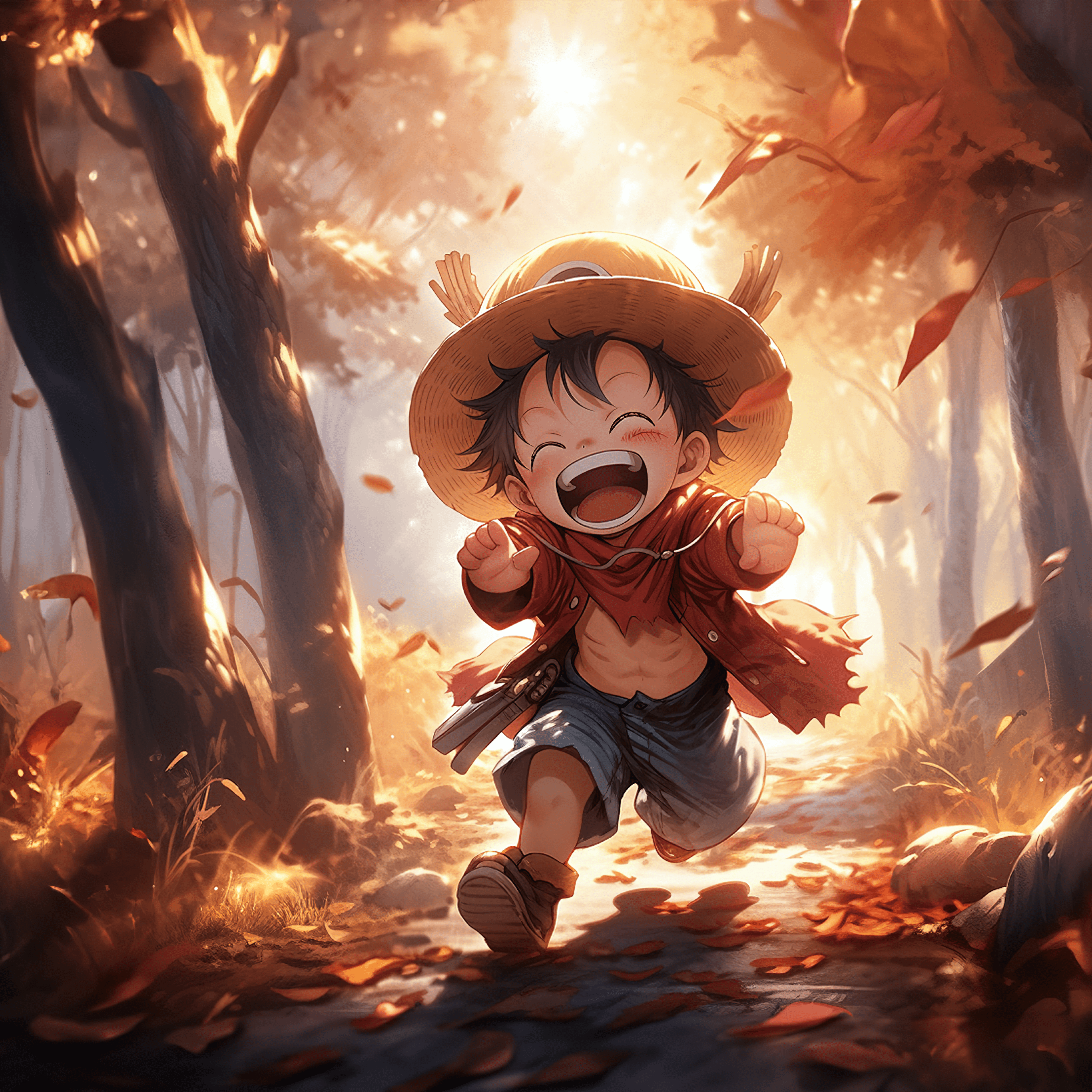 2732x2732 Chibi Luffy Wallpaper 4K, One Piece