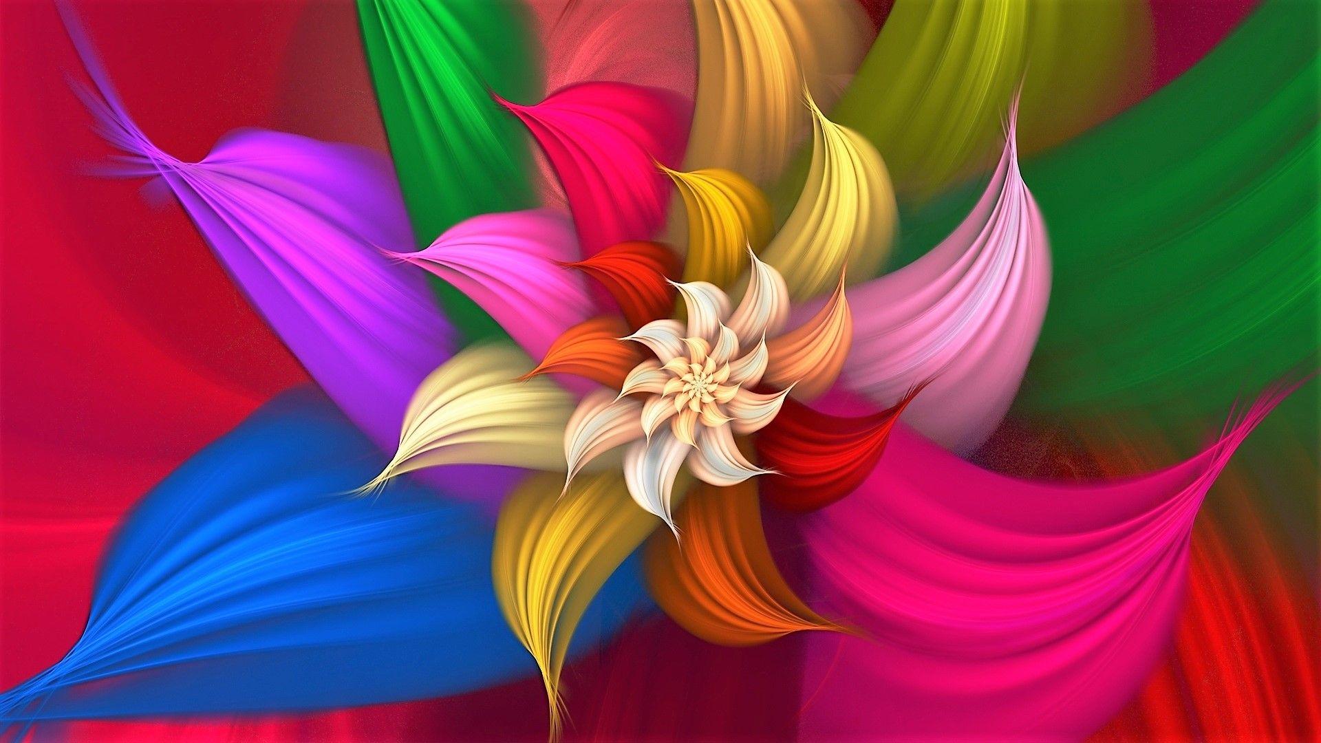 1920x1080 Colorful Abstract Flower HD Wallpaper. Background Image