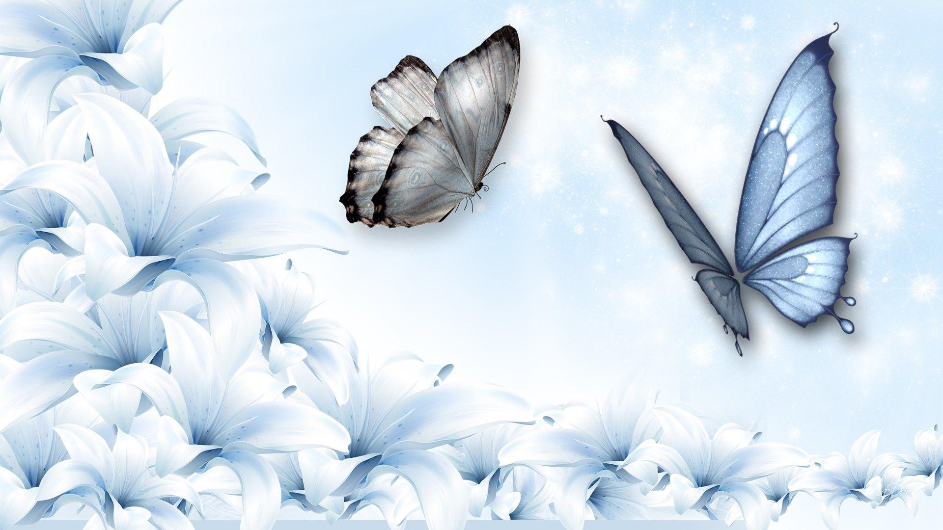 1920x1080 Blue Butterfly Wallpaper Background