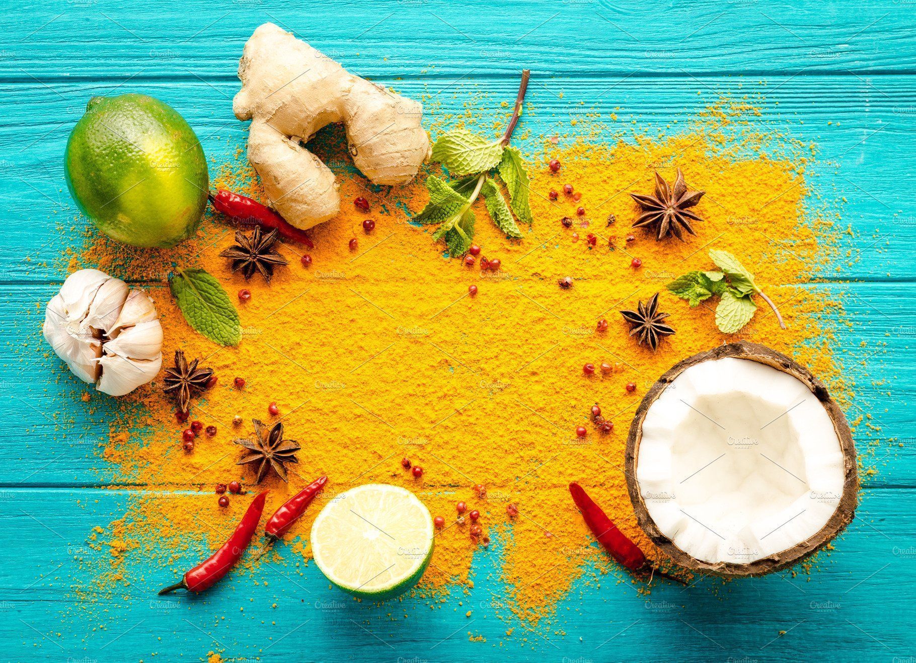 1820x1317 Thai food background