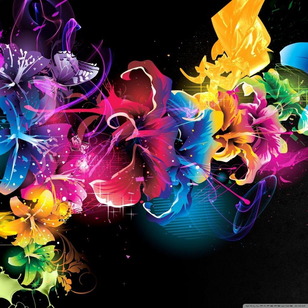 1024x1024 Colourful Flower Wallpaper