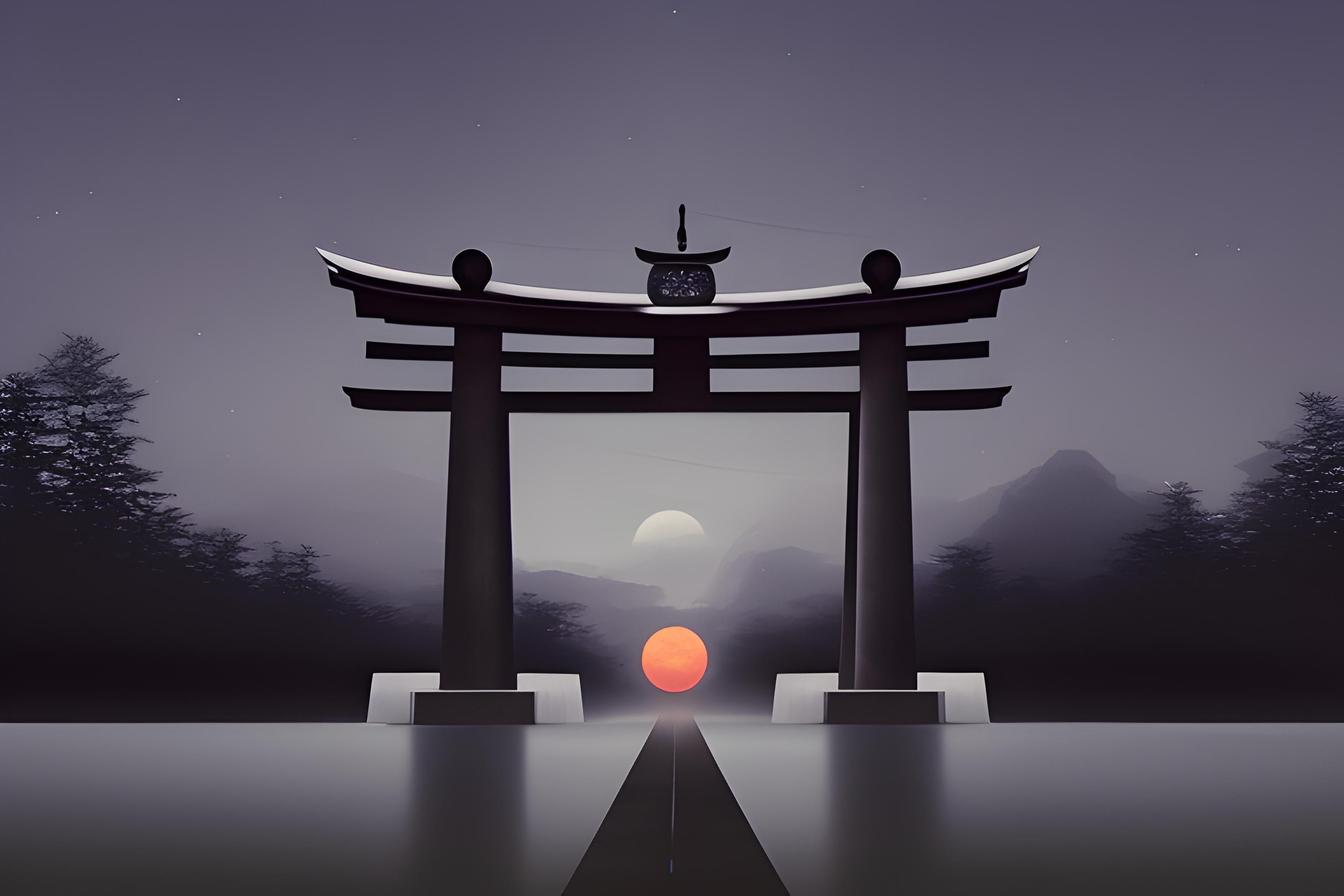 3072x2048 torii gate, gojo satoru, dark scenery