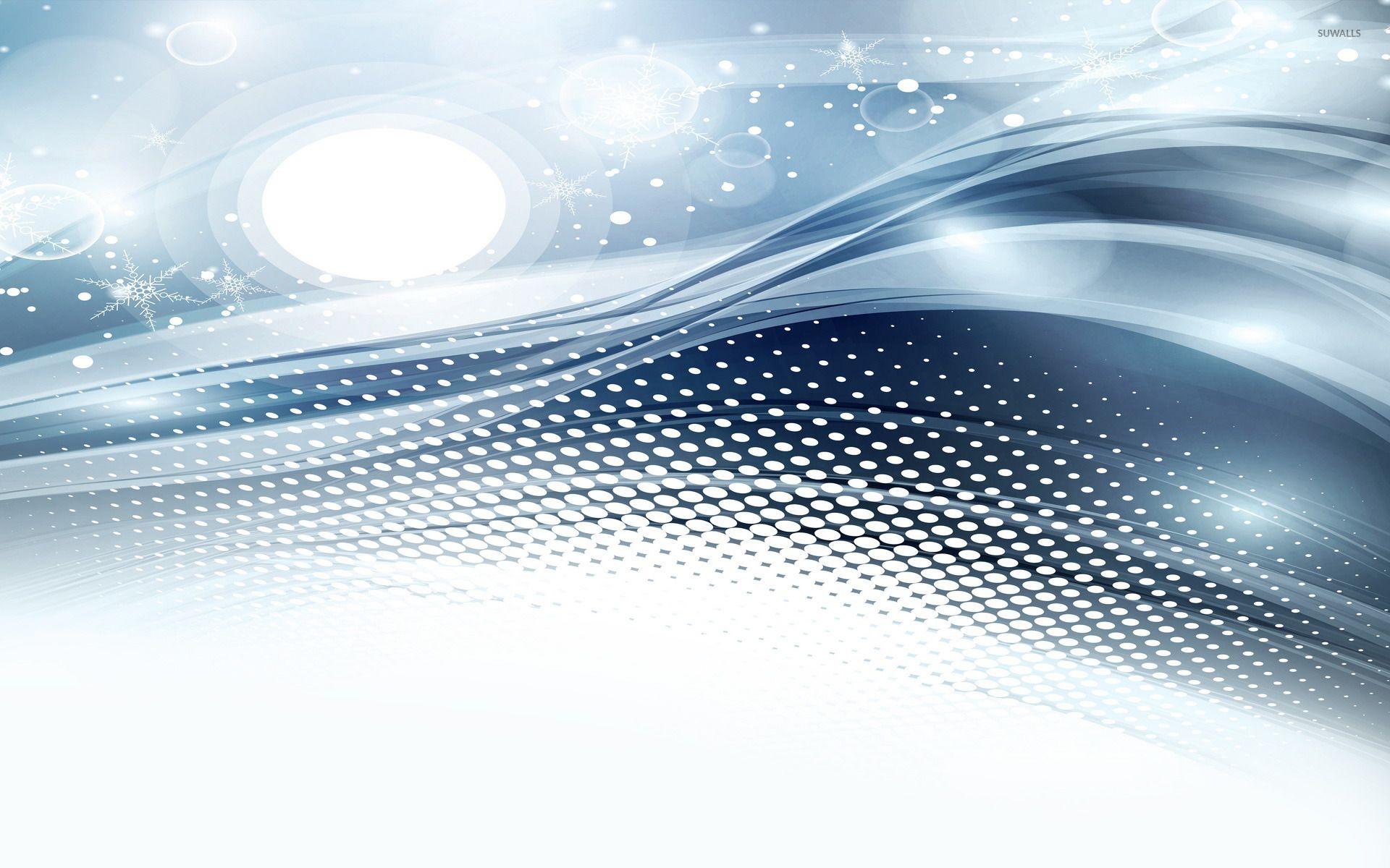 1920x1200 Snowflakes and sparkles on blue curves wallpaper