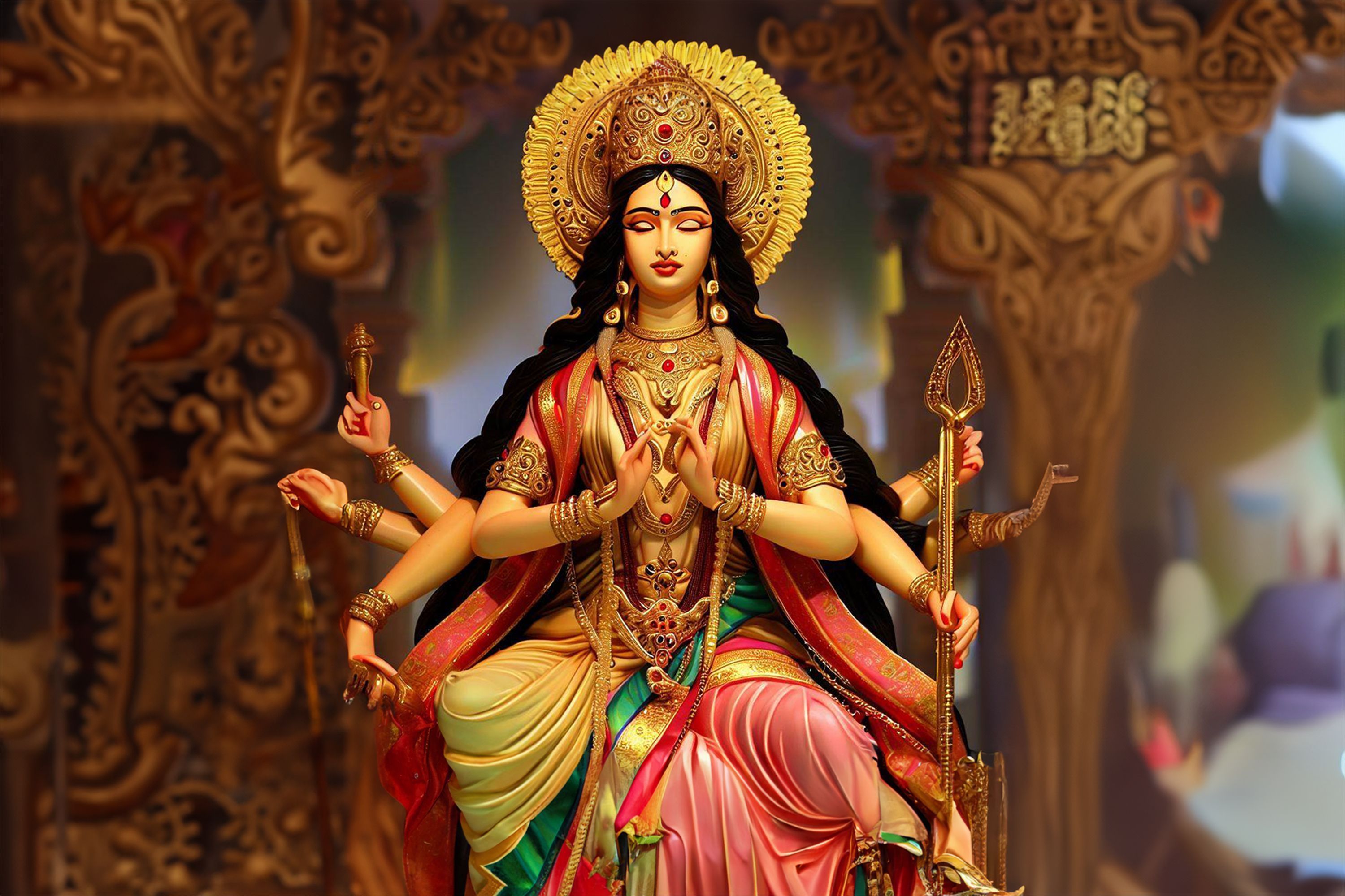 3000x2000 Download Saraswati mata HD 4k wallpaper