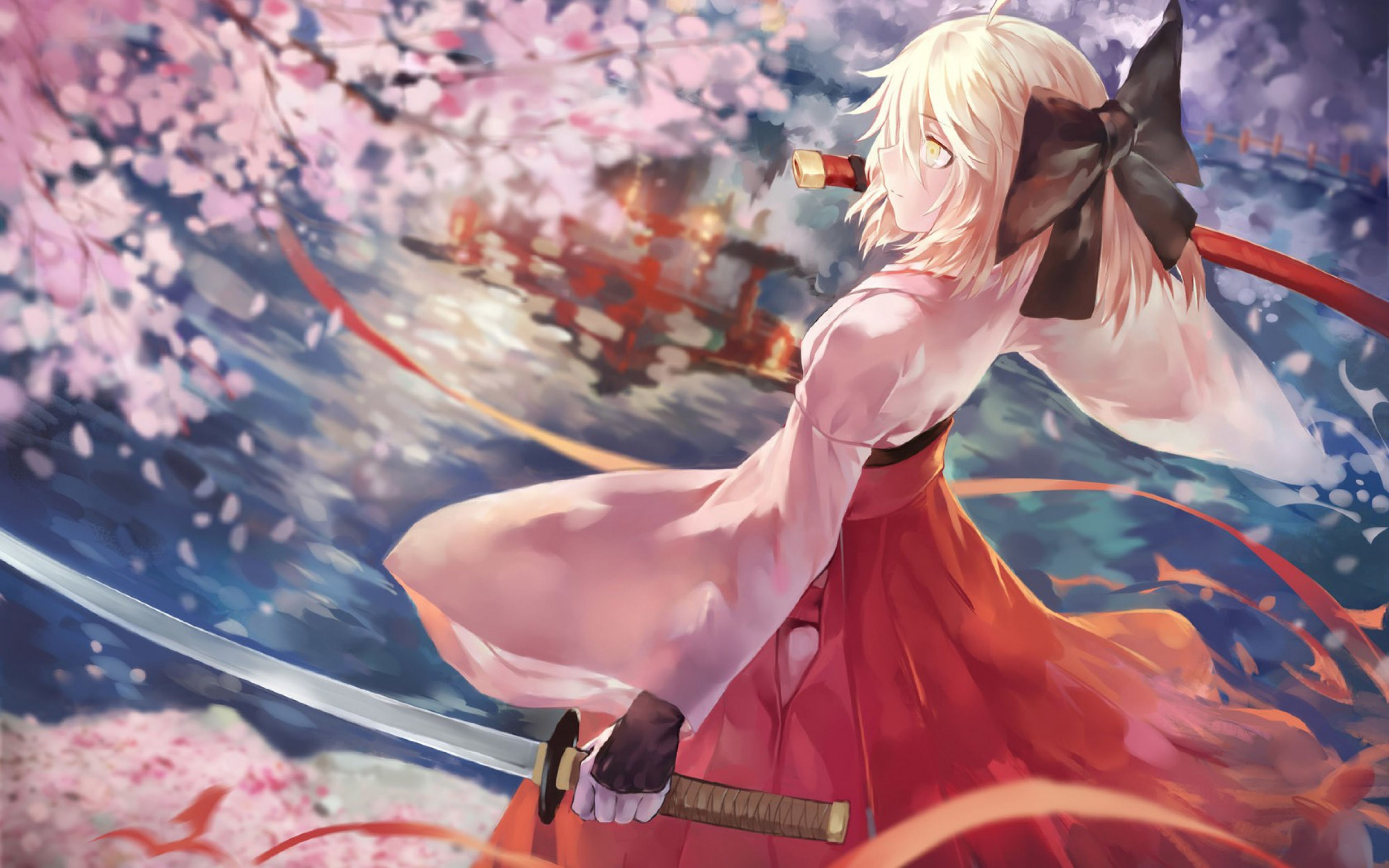 3840x2400 Fate Grand Order Sakura Saber Wallpaper