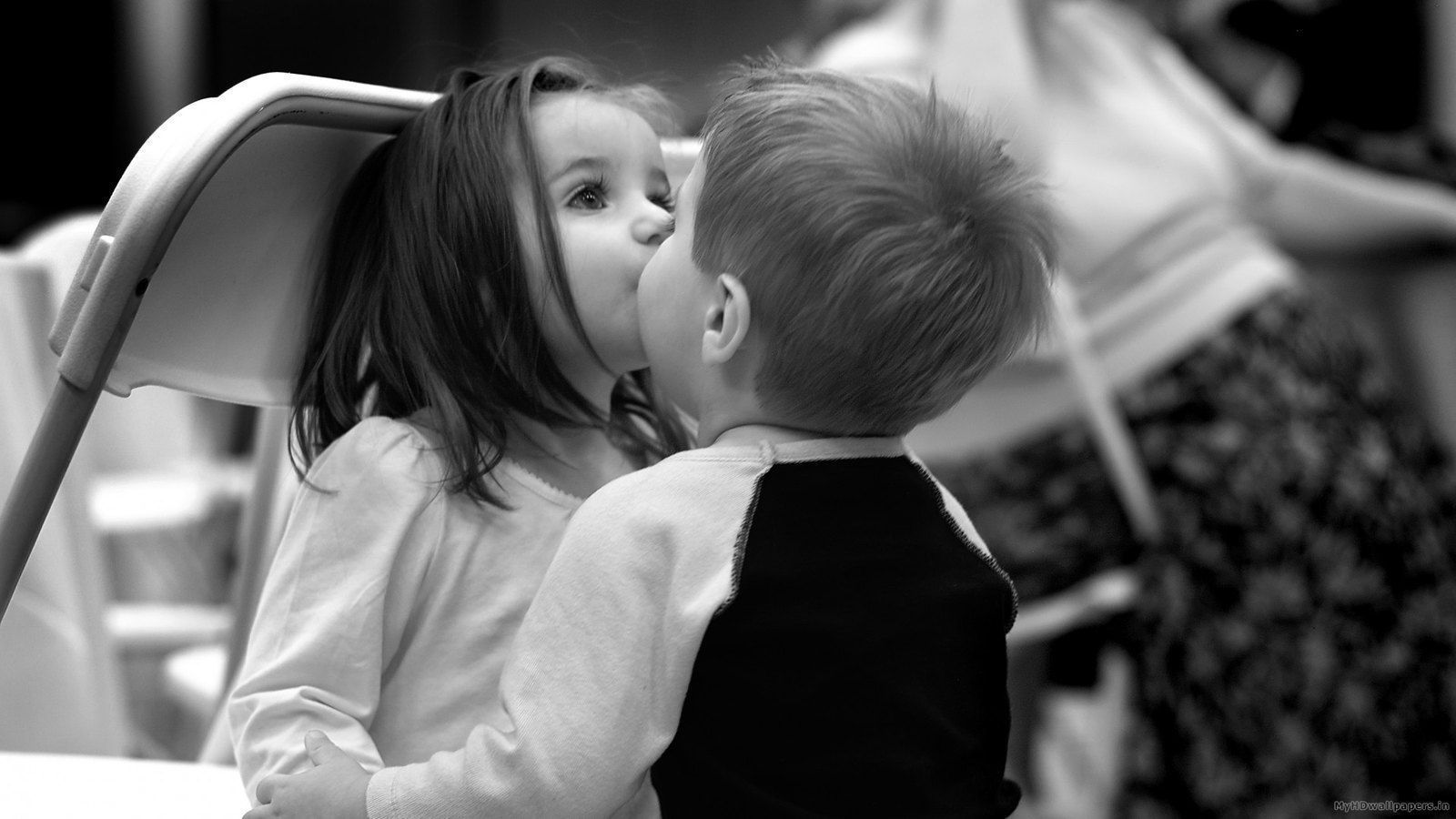 1600x900 Cute Kids Girl Boy Kiss HD Wallpaper