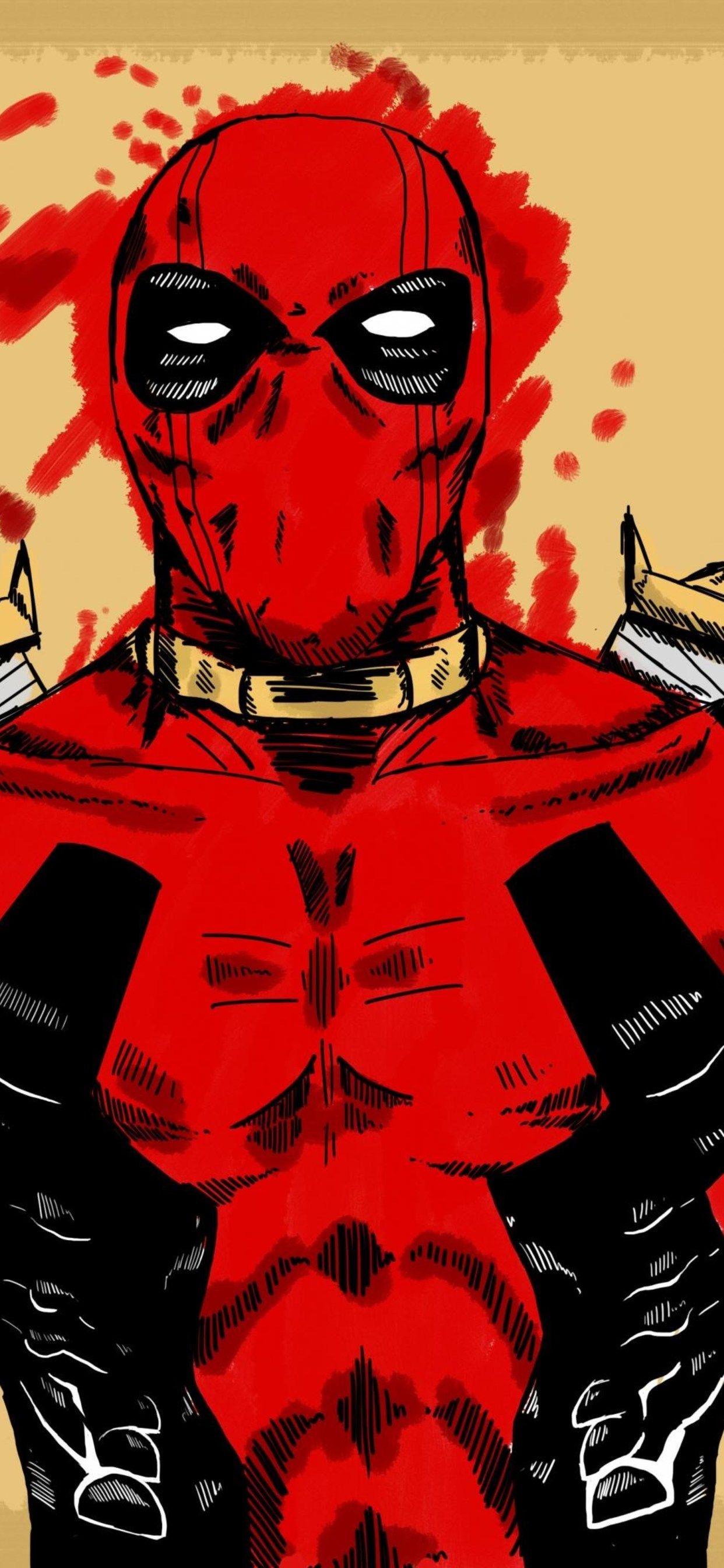 1242x2688 Deadpool Marvel Comic Art iPhone XS MAX HD 4k