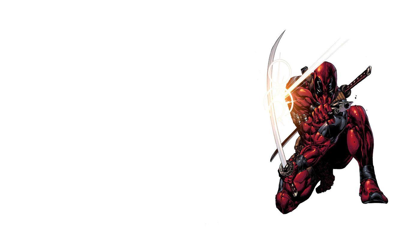 1366x768 Deadpool White Sword Marvel HD wallpaper. anime. Wallpaper