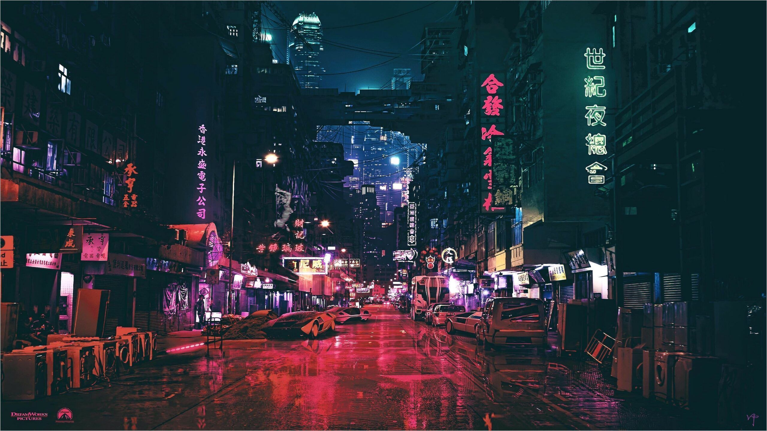 2560x1441 Anime Lo Fi Desktop Wallpaper. City