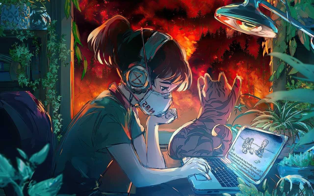 1280x800 Lofi Laptop Wallpaper