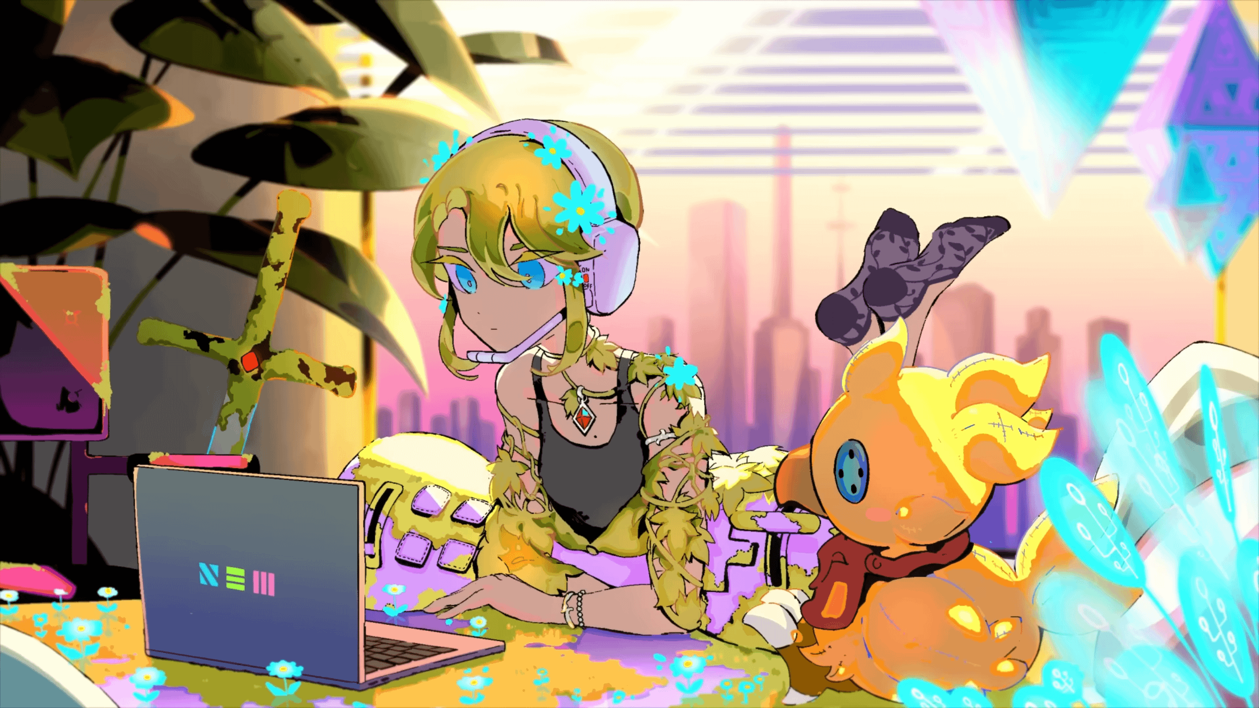 2560x1440 SquareEnix LoFi girl wallpaper