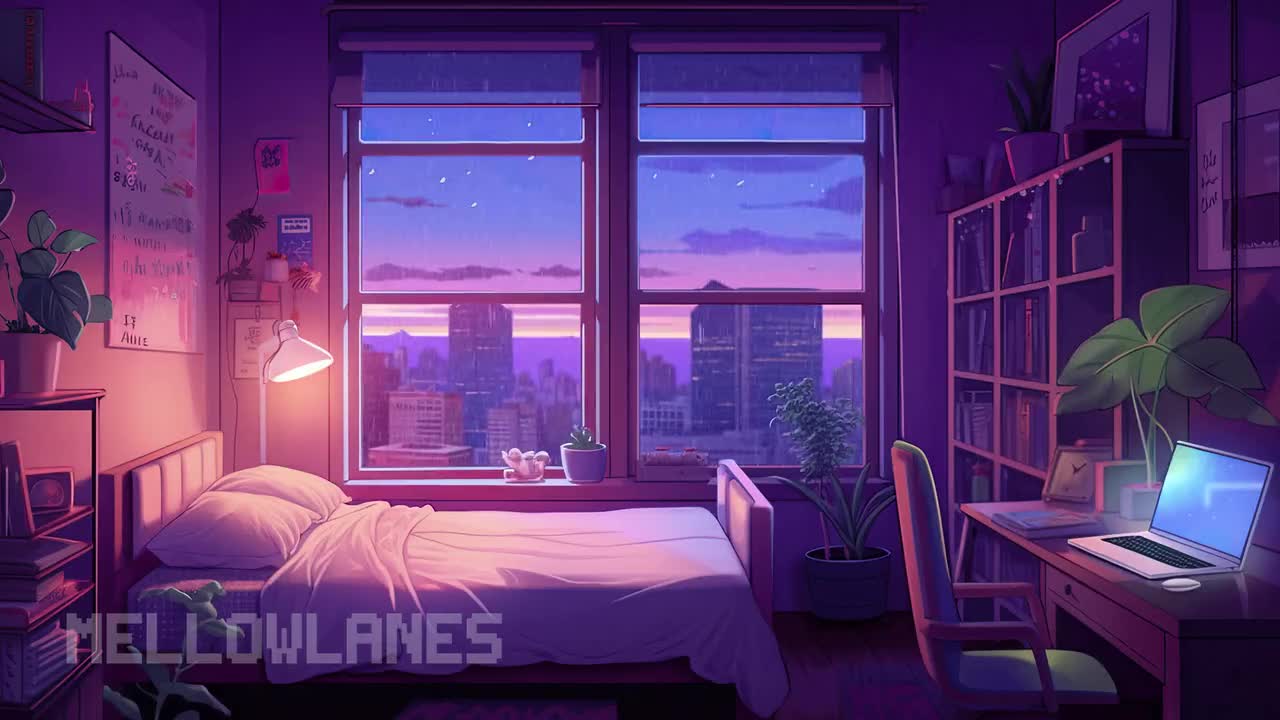 1280x720 Vtuber Background Animated Cosy Lofi