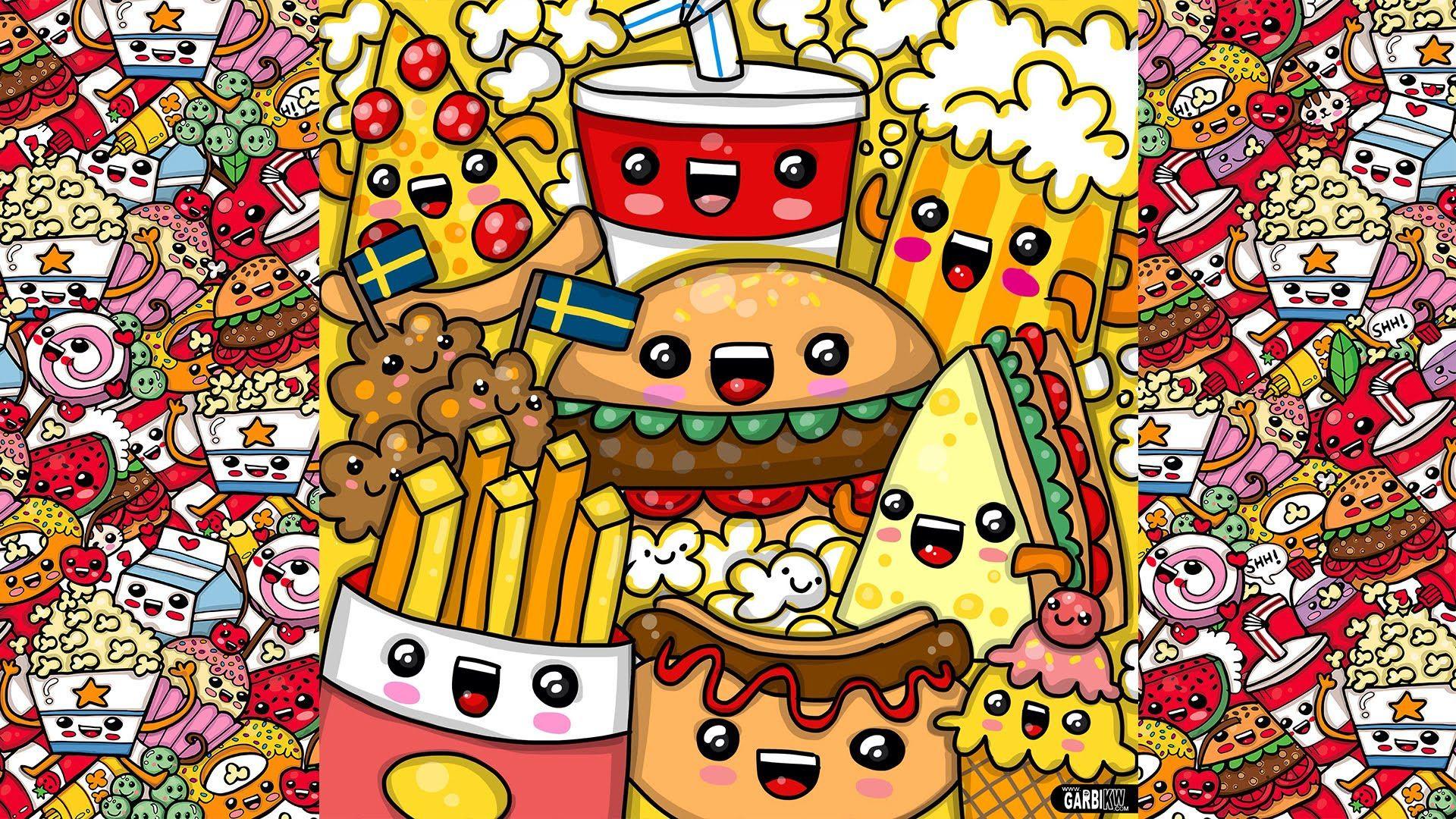 1920x1080 Food Doodle Wallpaper
