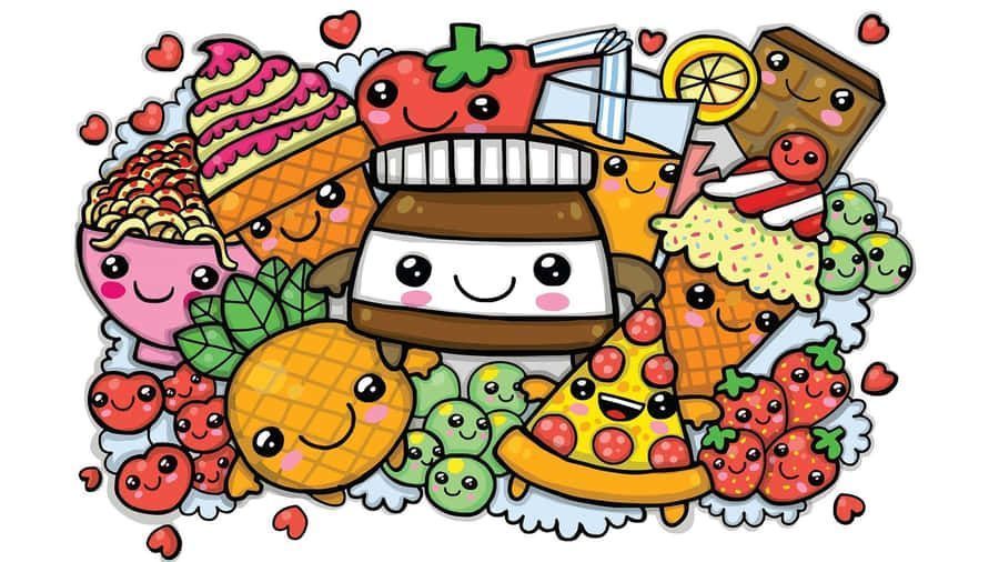 900x506 Cute Food Background. Wallpaper